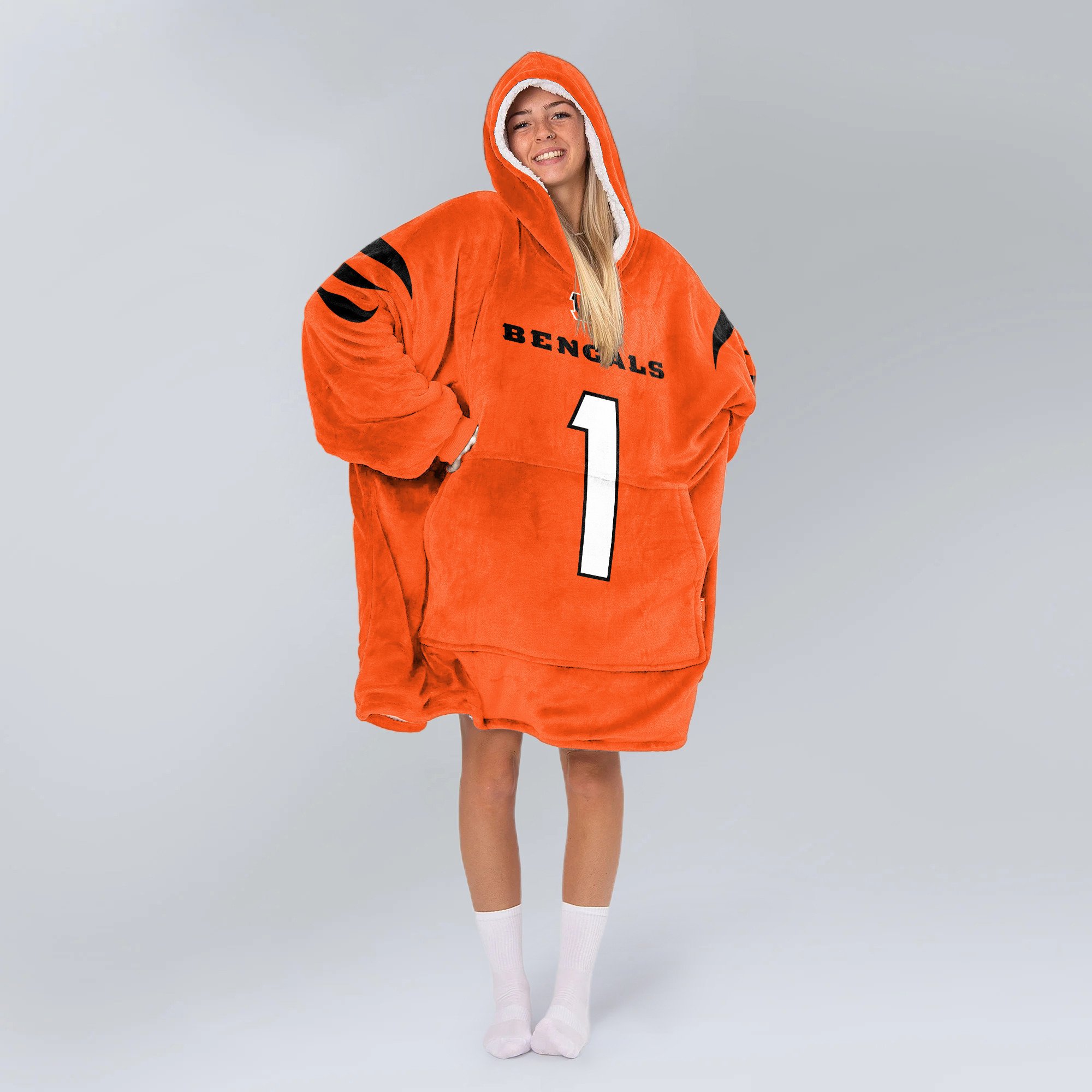 Adult J.C 1 Cincinnati Football Unisex Blanket Hoodie