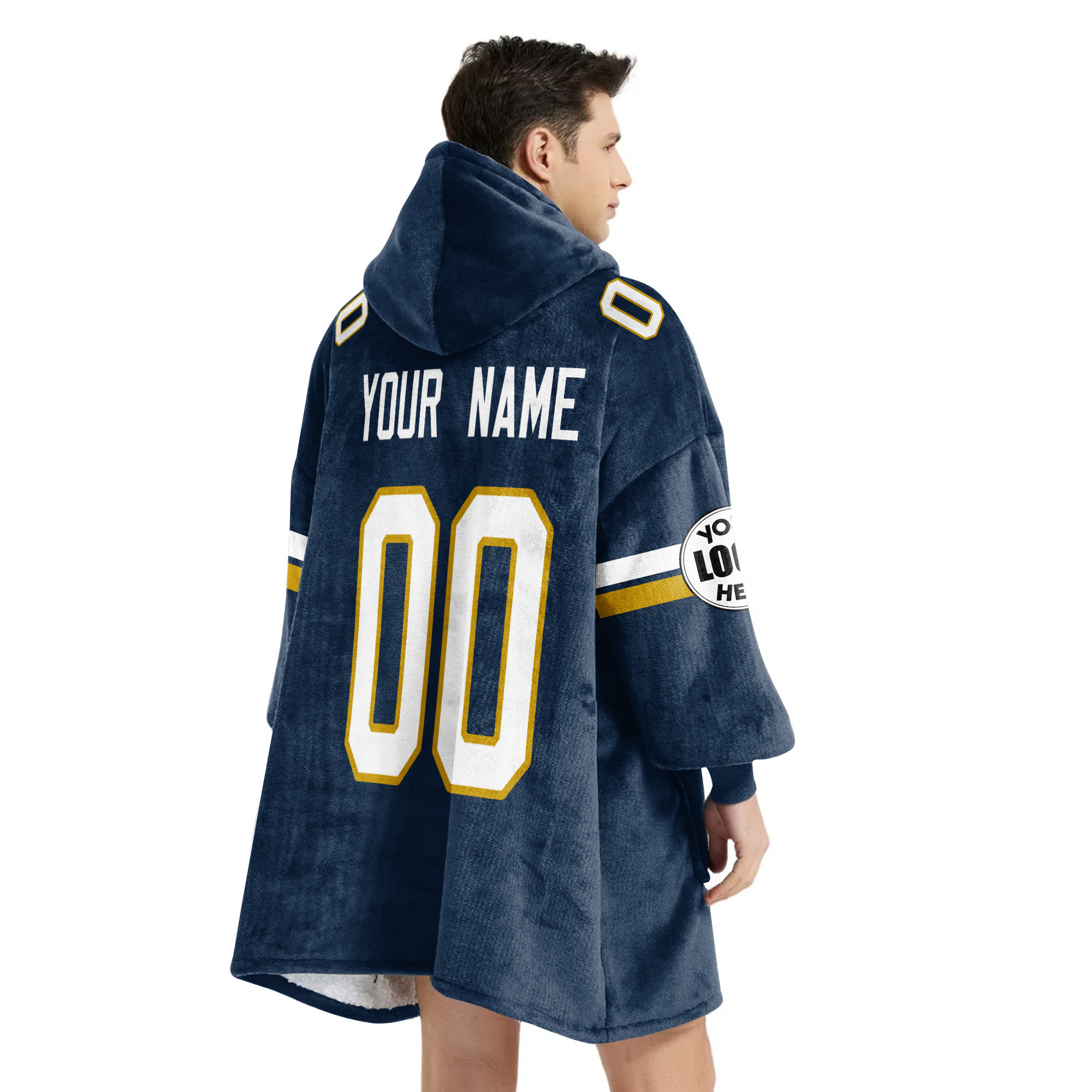 Adult Custom Blanket Hoodie Notre Dame Inspired Color