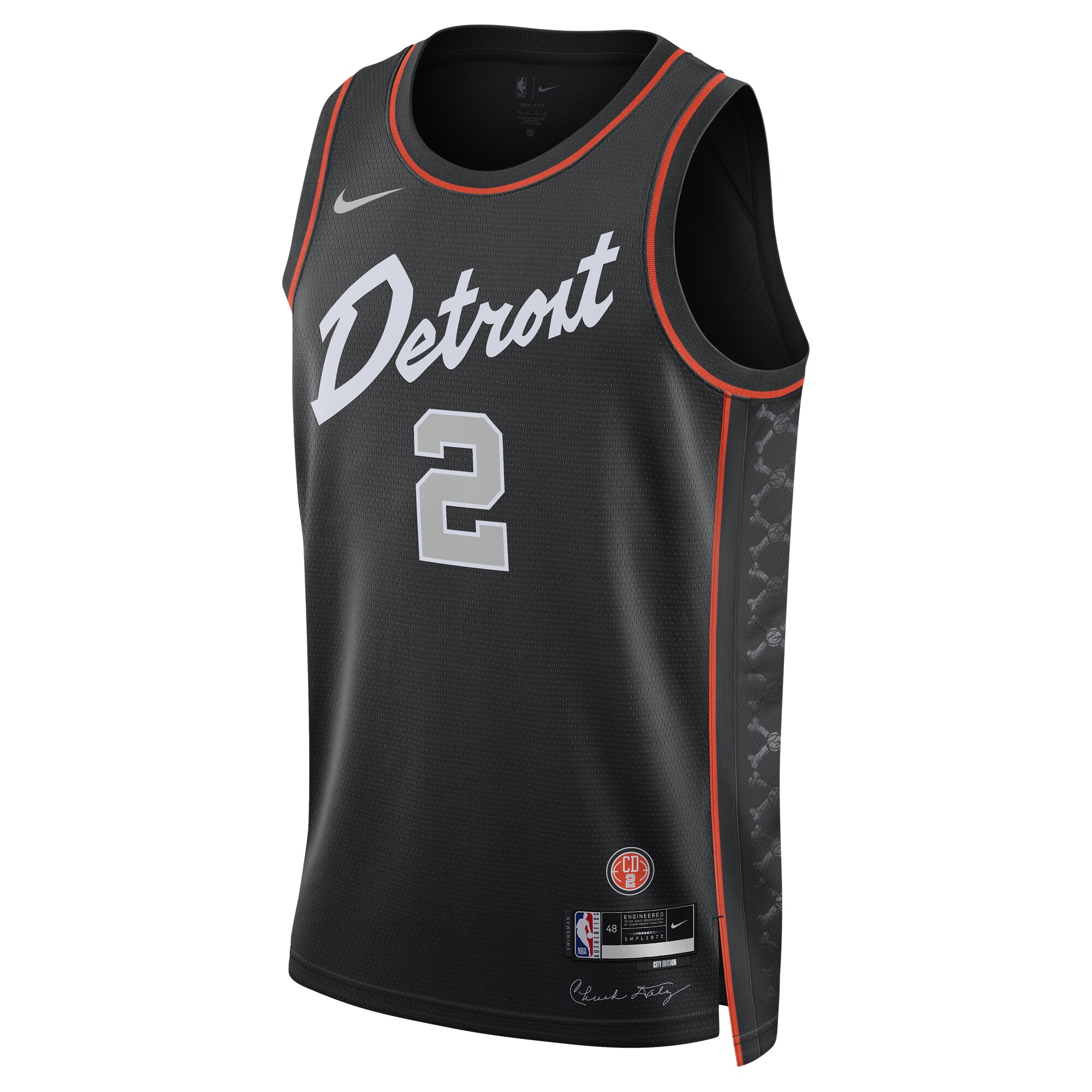 Unisex Detroit Pistons Cade Cunningham  Black 2023/24 Swingman Jersey - City Edition