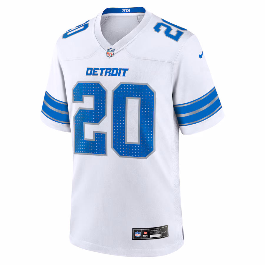 Men's Barry Sanders #20 White Detroit Lions Retired Player Game Jersey