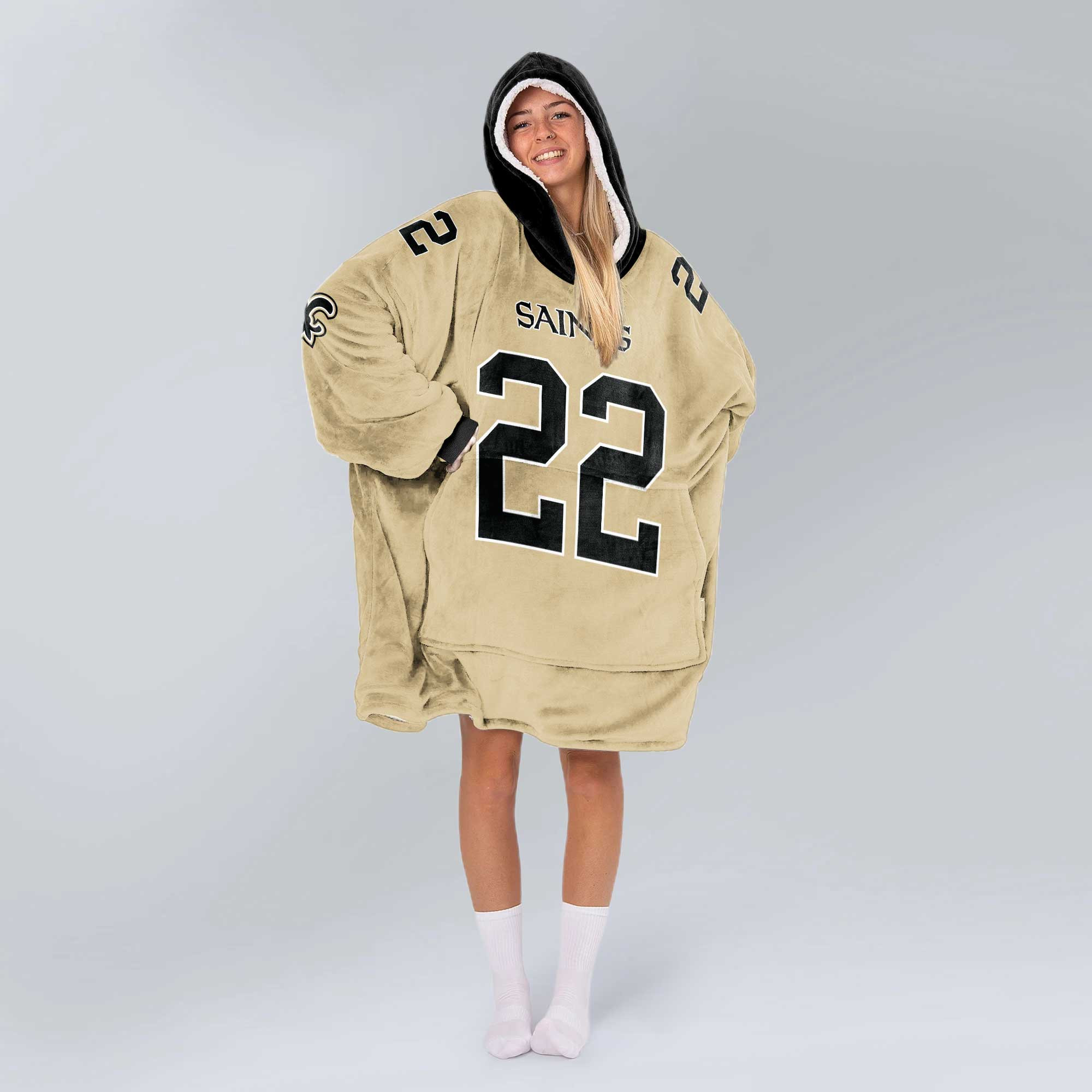 Adult R.S 22 New Orleans Football Unisex Blanket Hoodie