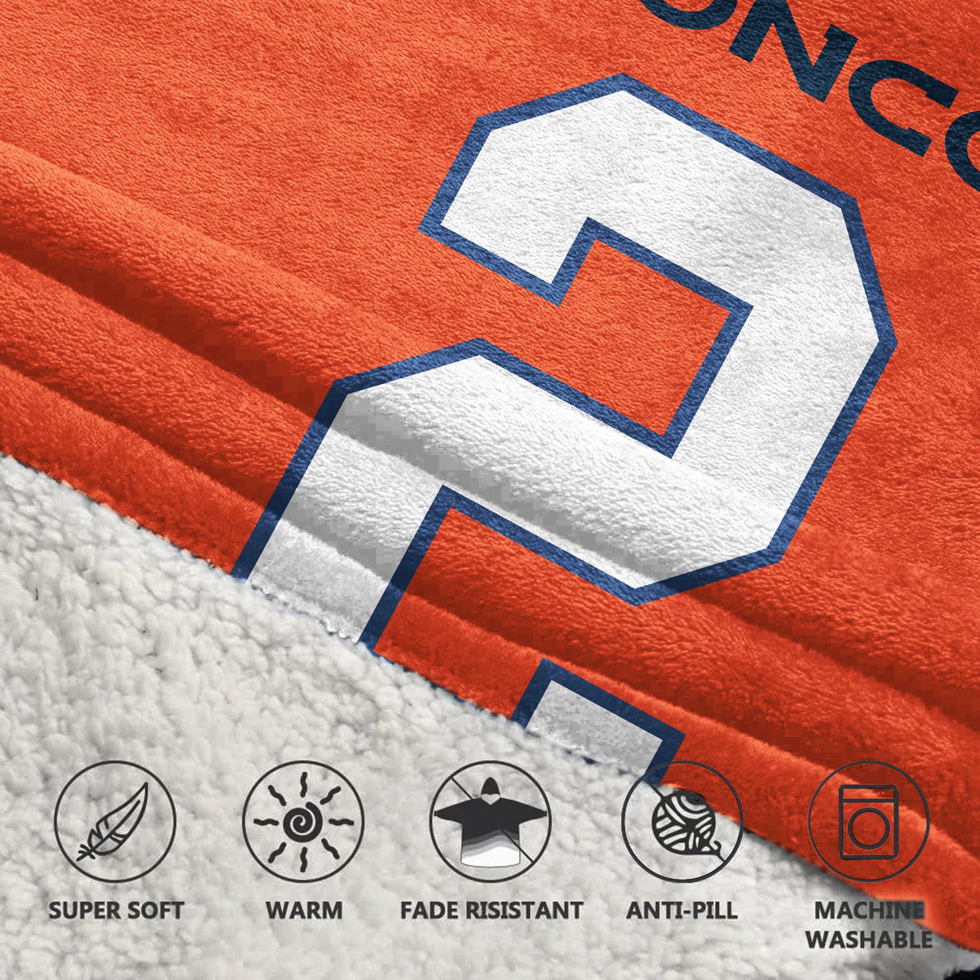 Adult S. II 2 Denver Football Unisex Blanket Hoodie