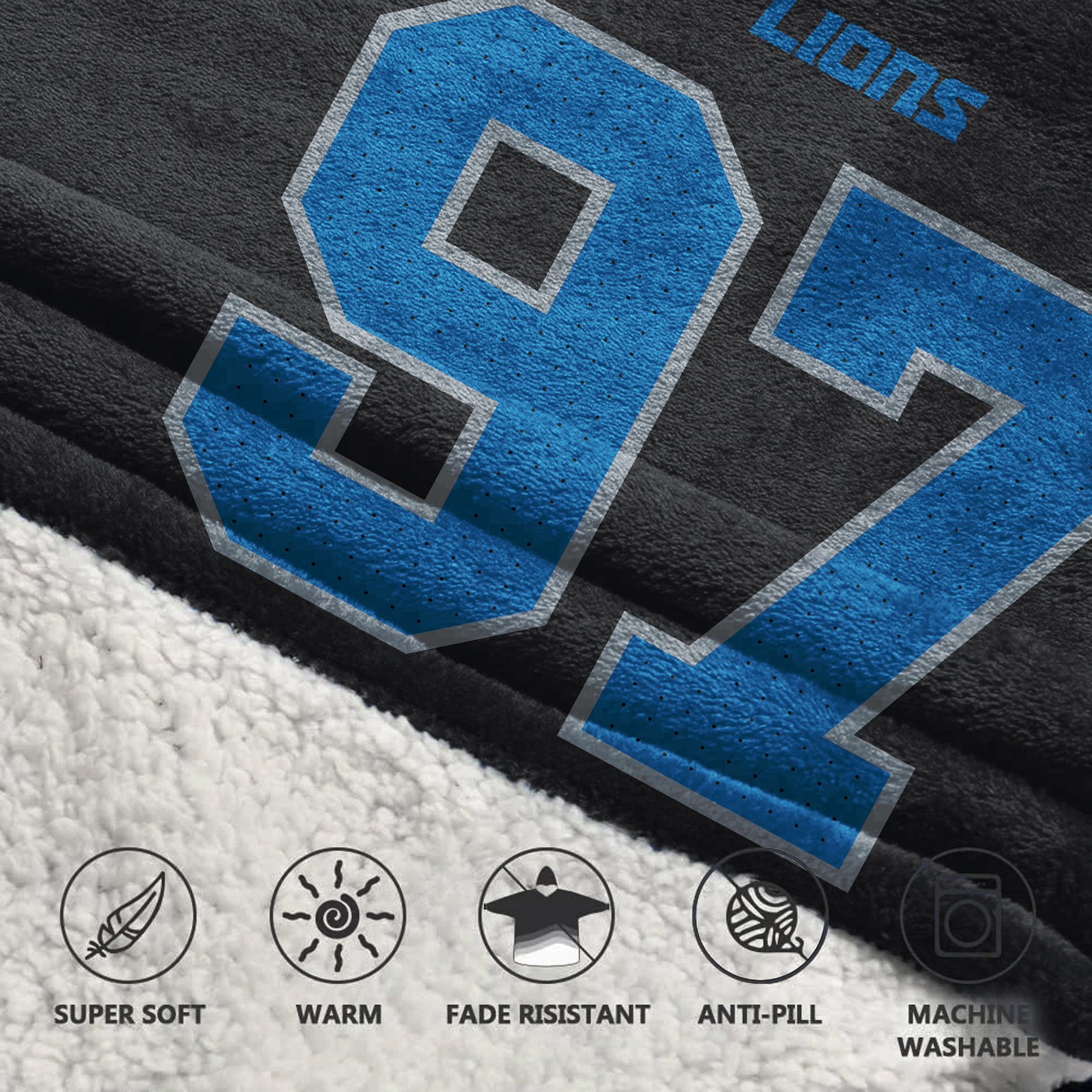 Adult A.H 97 Detroit Football Unisex Blanket Hoodie