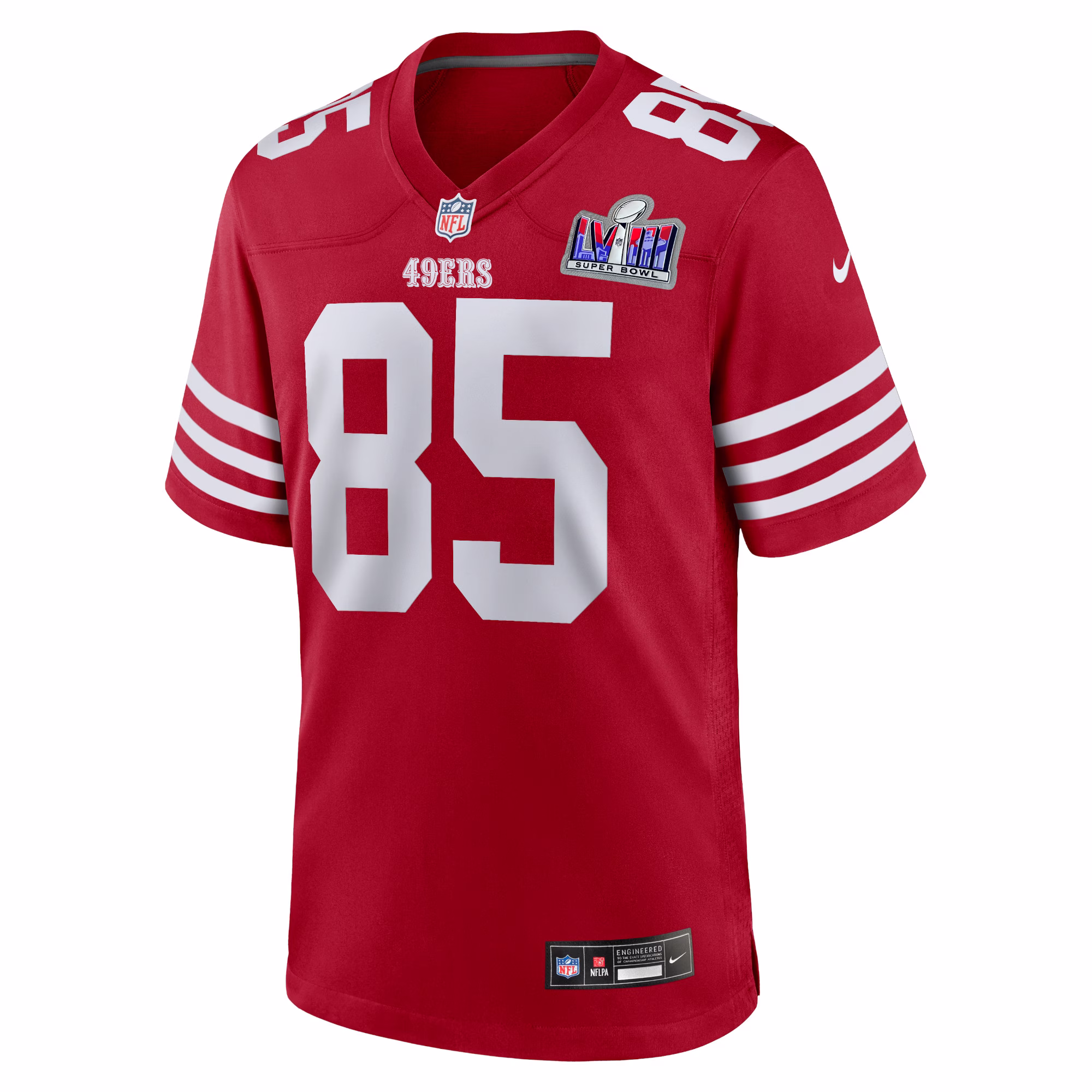George Kittle San Francisco 49ers  2023 Super Bowl LVIII Game Jersey - Scarlet