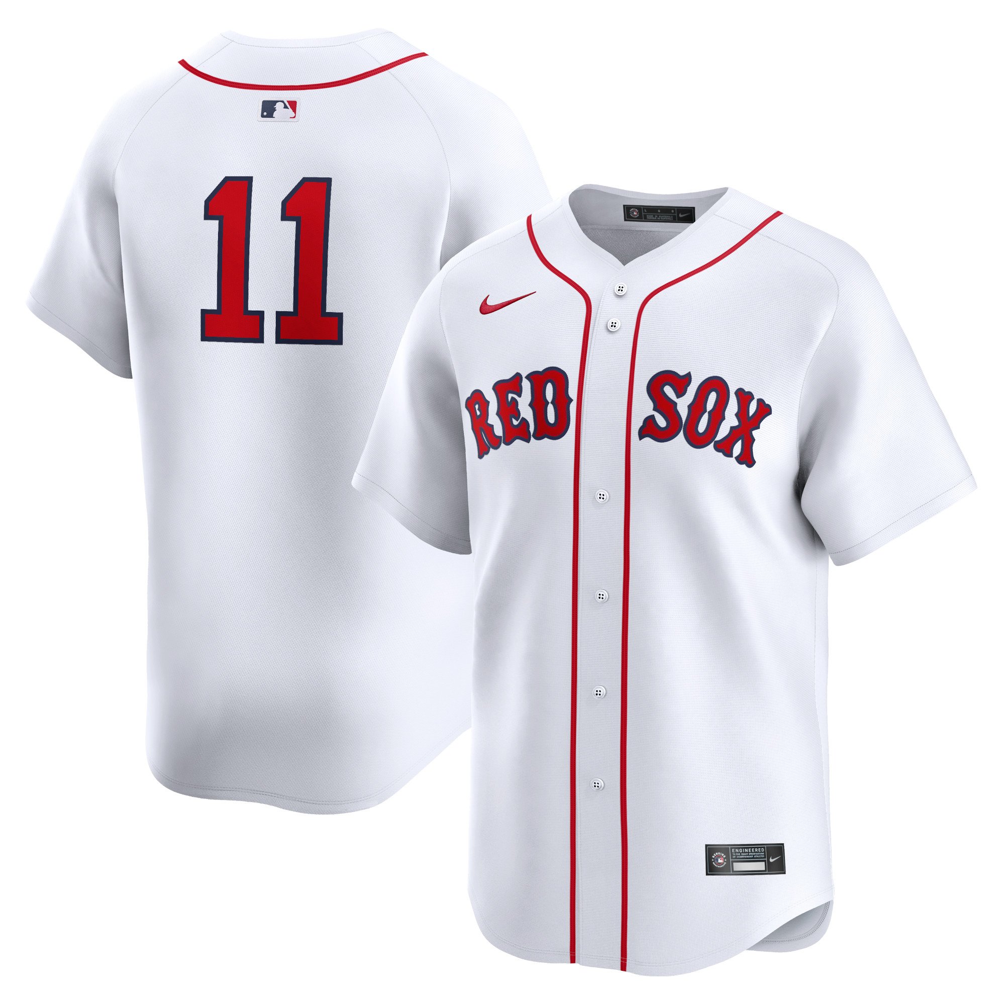 Men's Boston Red Sox #11 Rafael Devers  White Home Limited Player Jersey