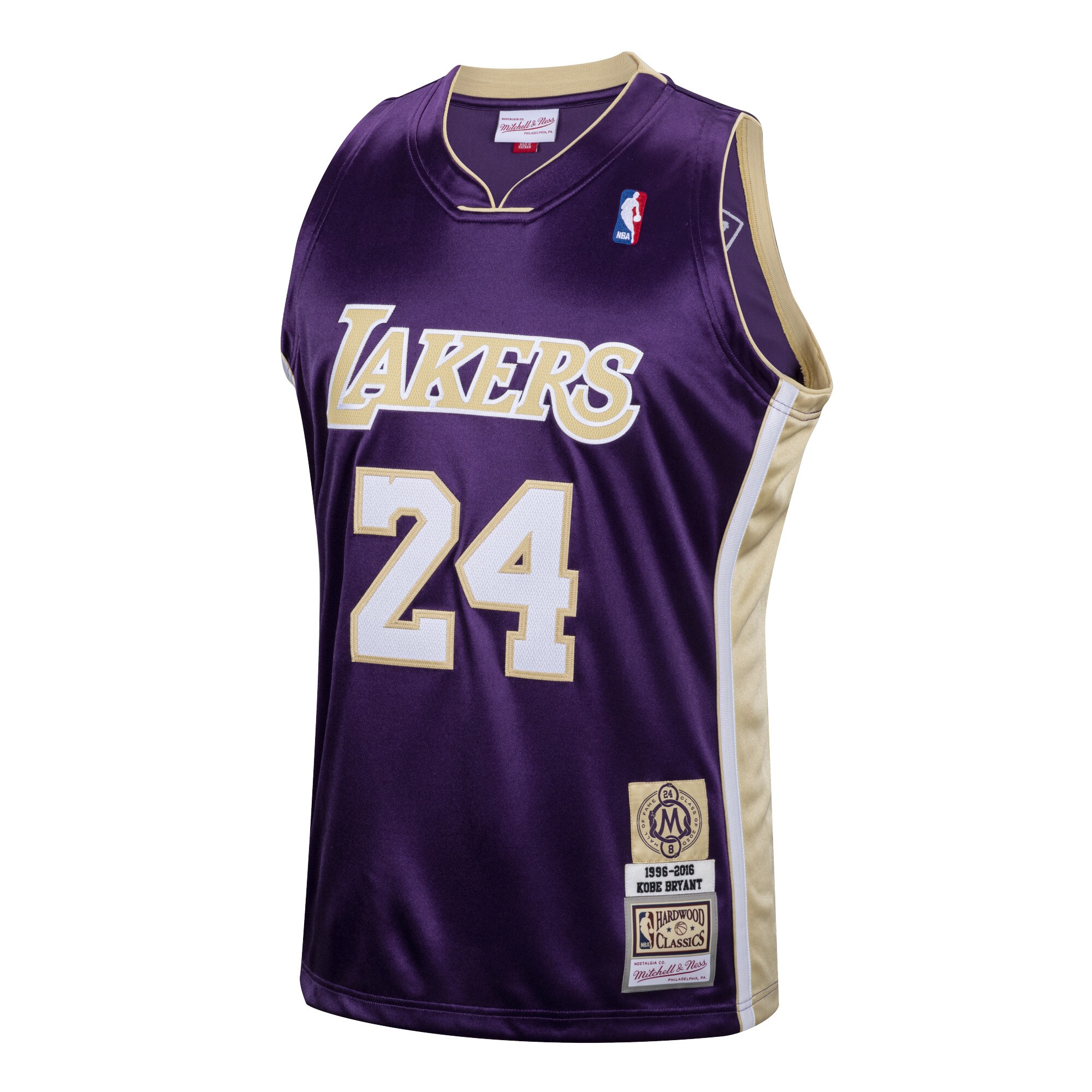 Men's Los Angeles Lakers Kobe Bryant  Purple Hall of Fame Class of 2020 #24 Authentic Hardwood Classics Jersey