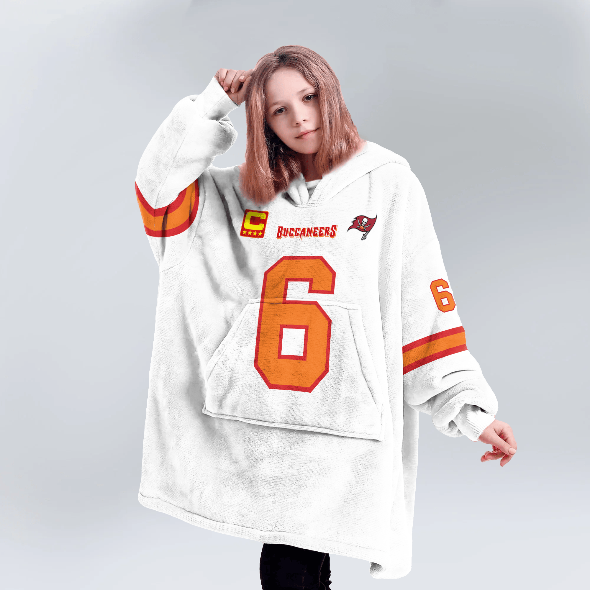 Kid B.M 6 Captain Tampa Bay Football Unisex Blanket Hoodie