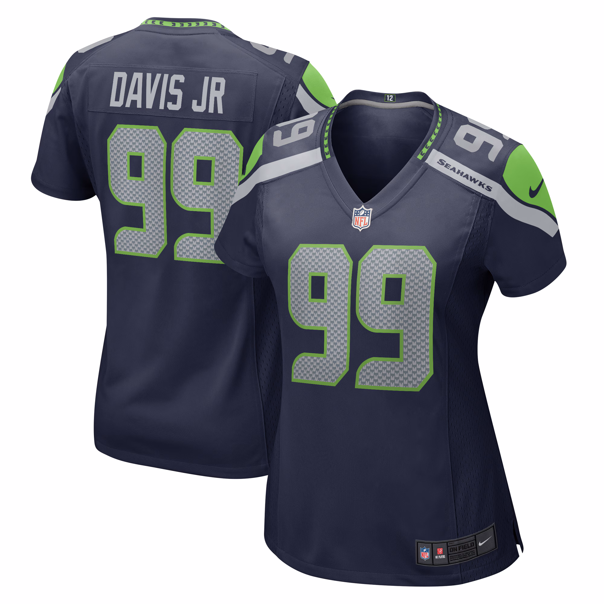 Carl Davis Jr. Seattle Seahawks Women's  Game Jersey -  Navy