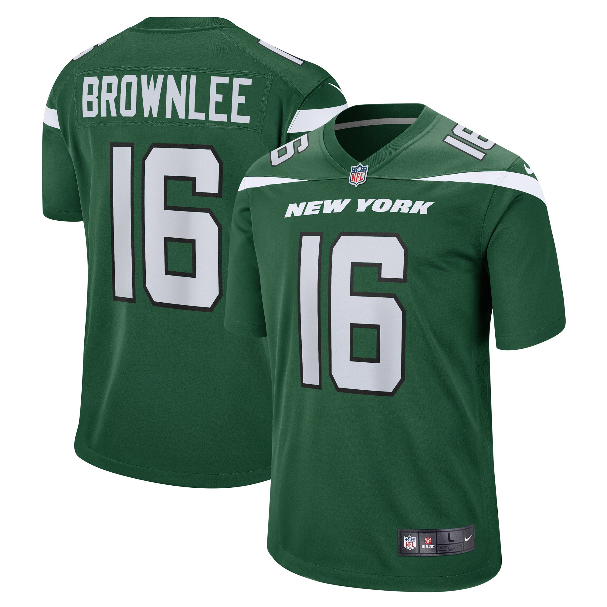 Jason Brownlee New York Jets  Game Jersey - Gotham Green