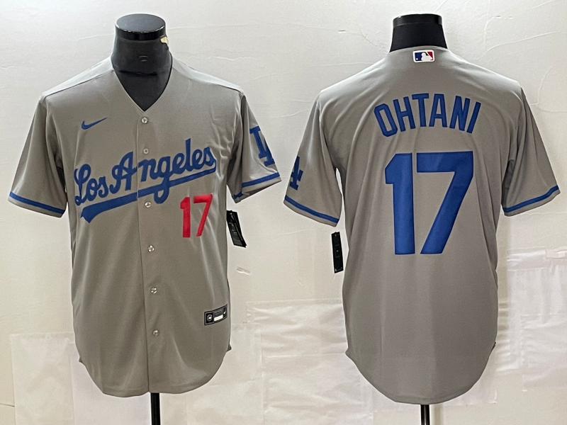 Men's Los Angeles Dodgers #17  Grey Shohei Ohtani Jersey