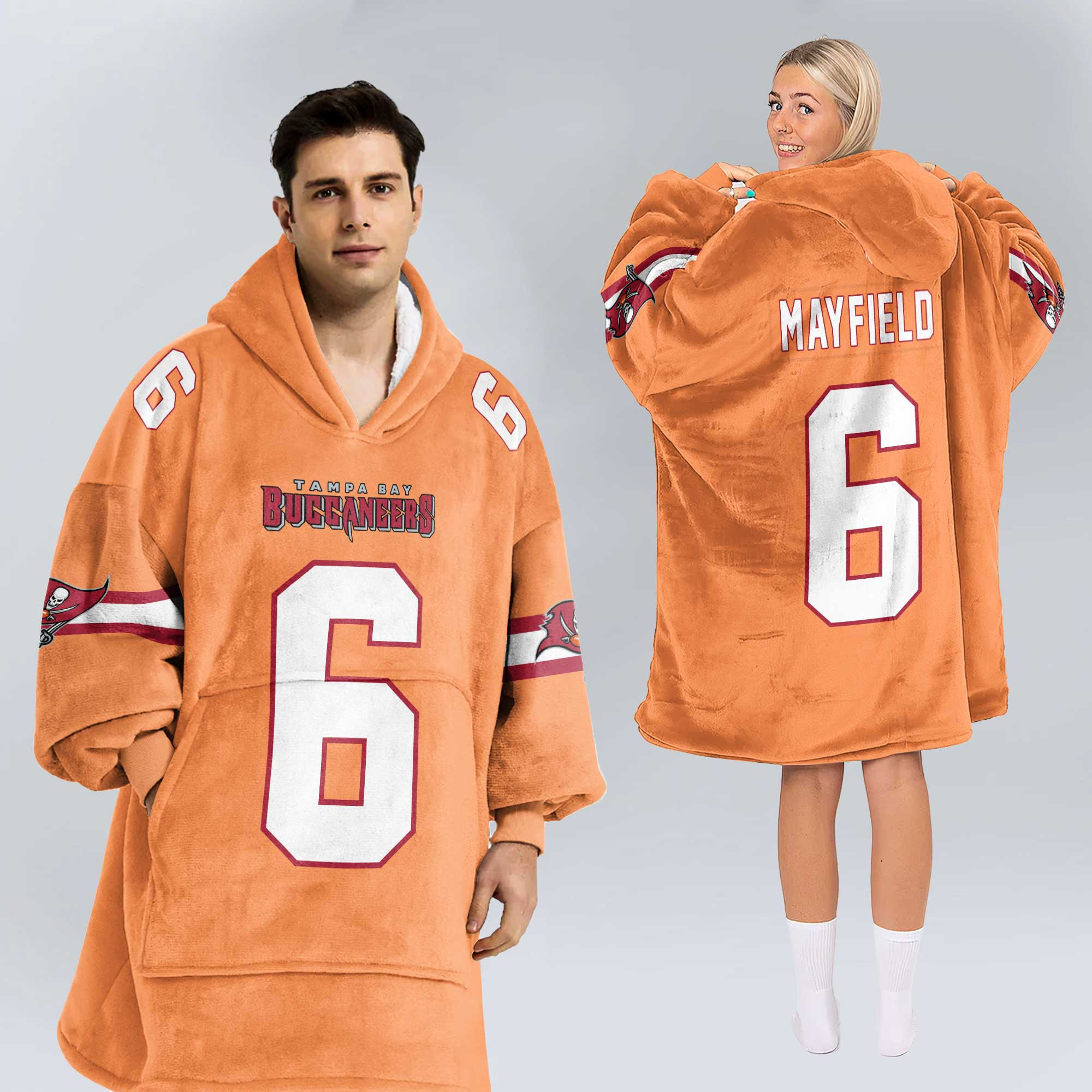 Adult B.M 6 Tampa Bay Football Unisex Blanket Hoodie