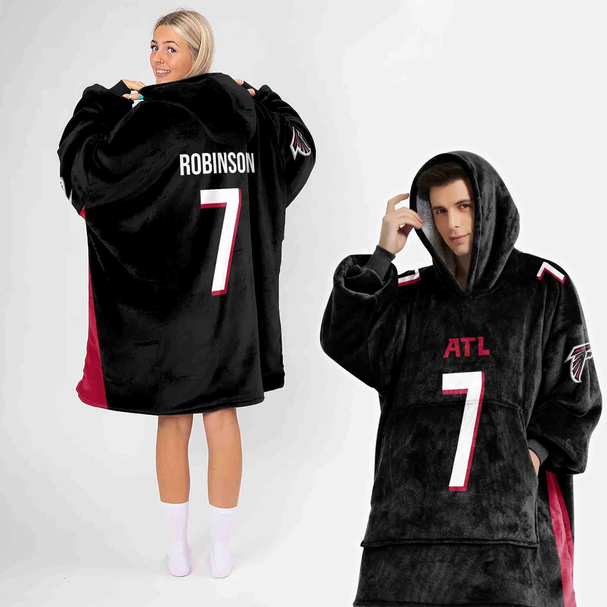 Adult B.R 7 Atlanta Football Unisex Blanket Hoodie