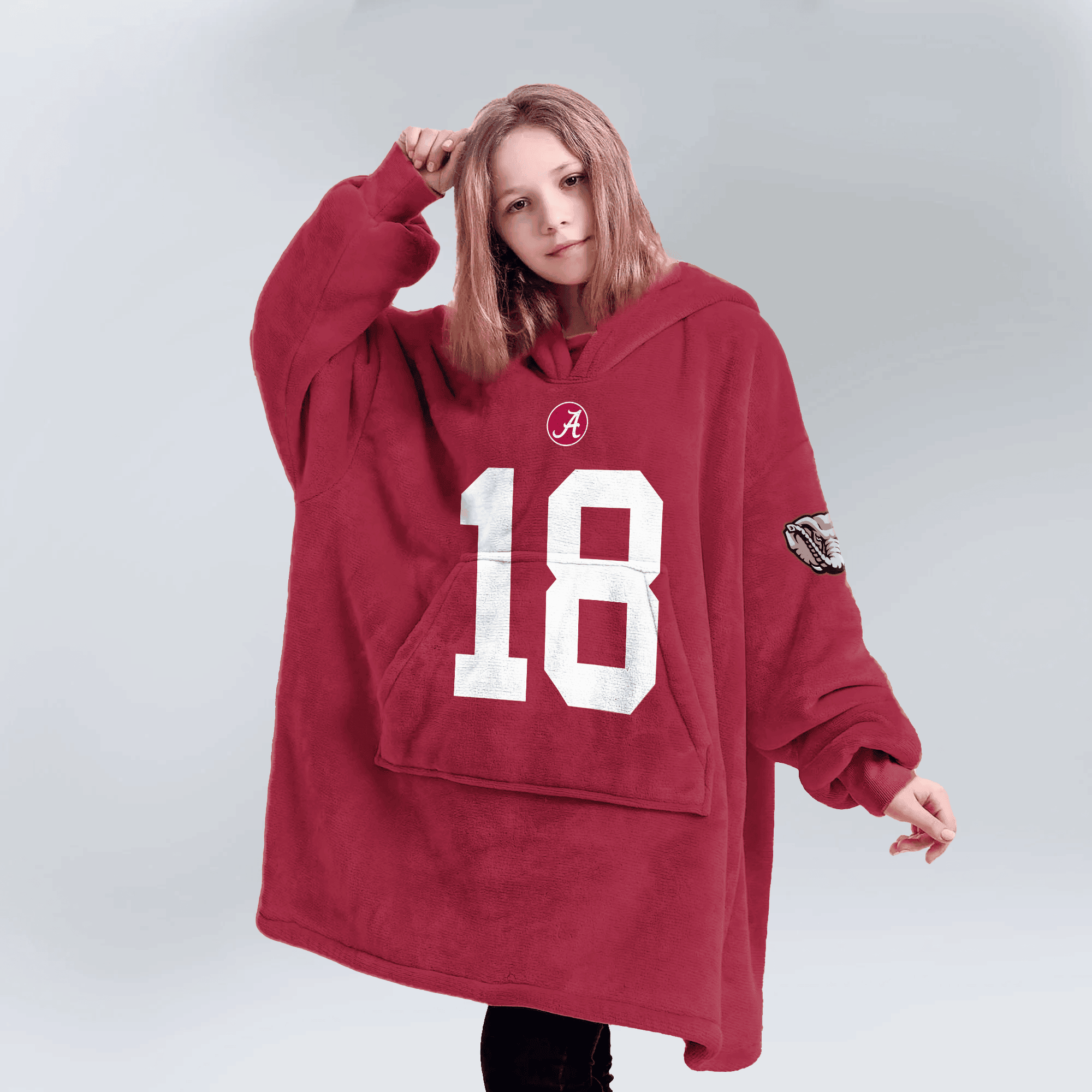Kid 18 Alabama Football Unisex Blanket Hoodie