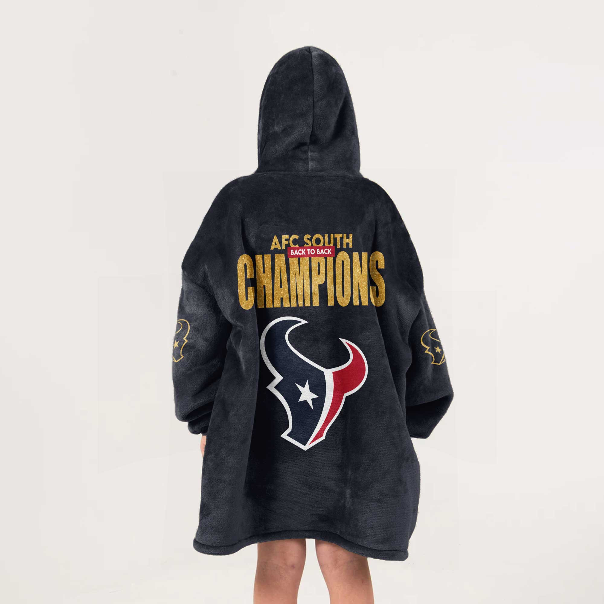 Adult Houston Football Unisex Blanket Hoodie