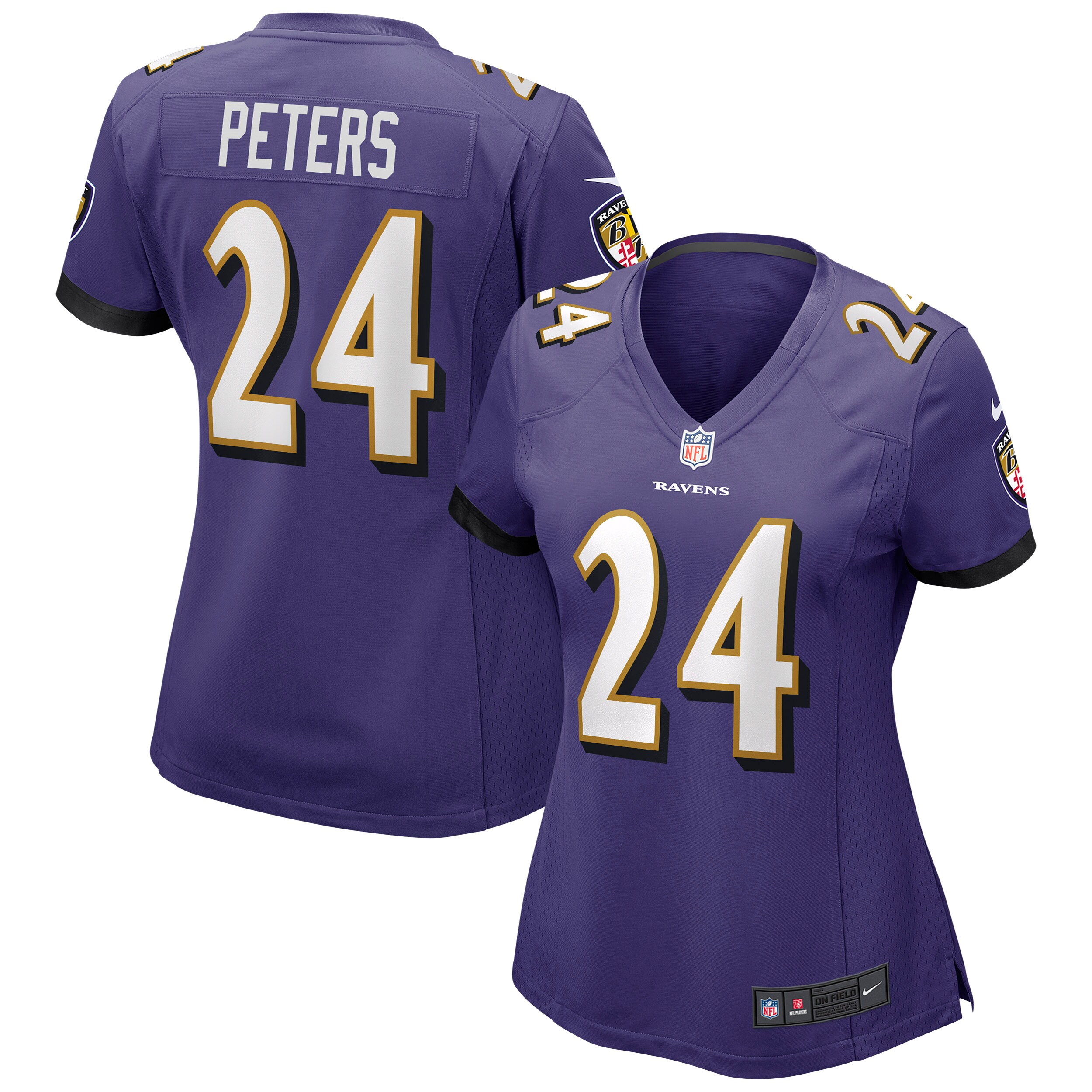 Marcus Peters Baltimore Ravens  Women's Game Jersey - Purple