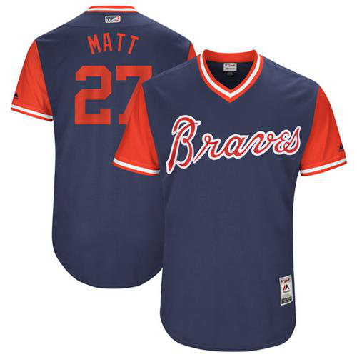 Atlanta Braves #27 Matt Kemp Navy