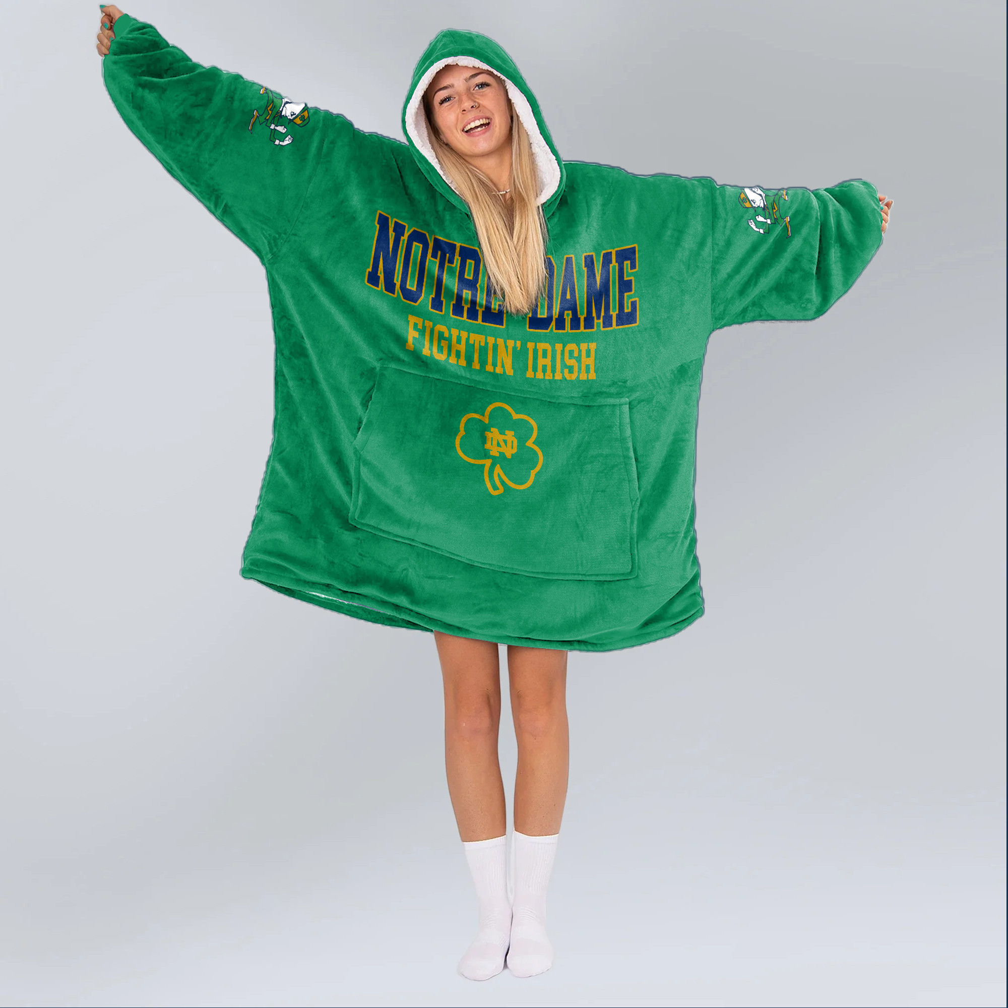 Adult #1 Notre Dame Football Unisex Blanket Hoodie