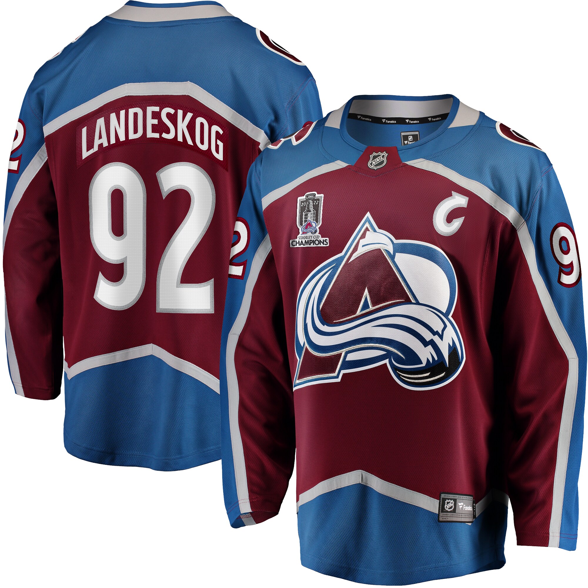Gabriel Landeskog Colorado Avalanche Home 2022 Stanley Cup Champions Breakaway Player Jersey - Burgundy