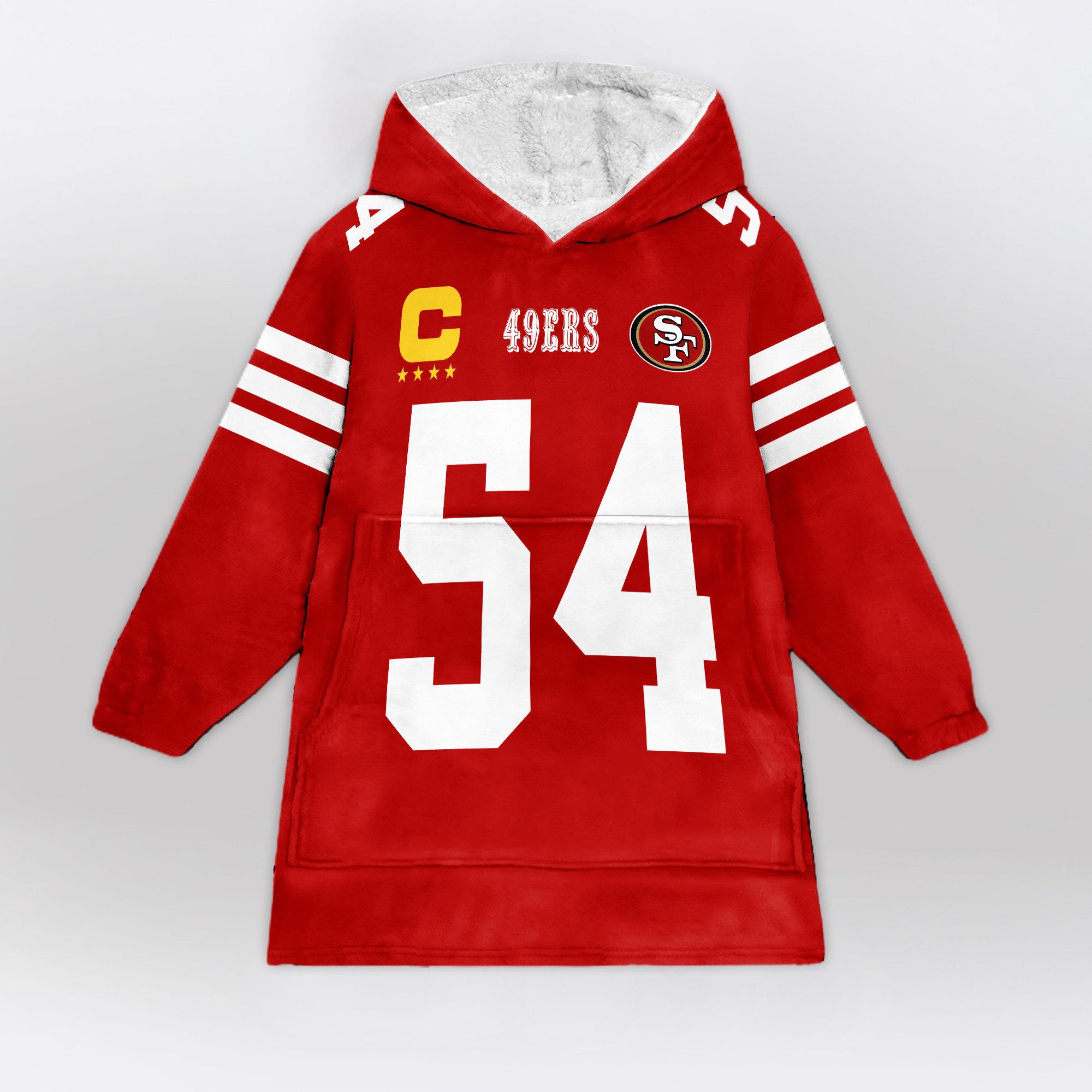 Adult Captain 54 San Francisco 49ers Football Unisex Blanket Hoodie