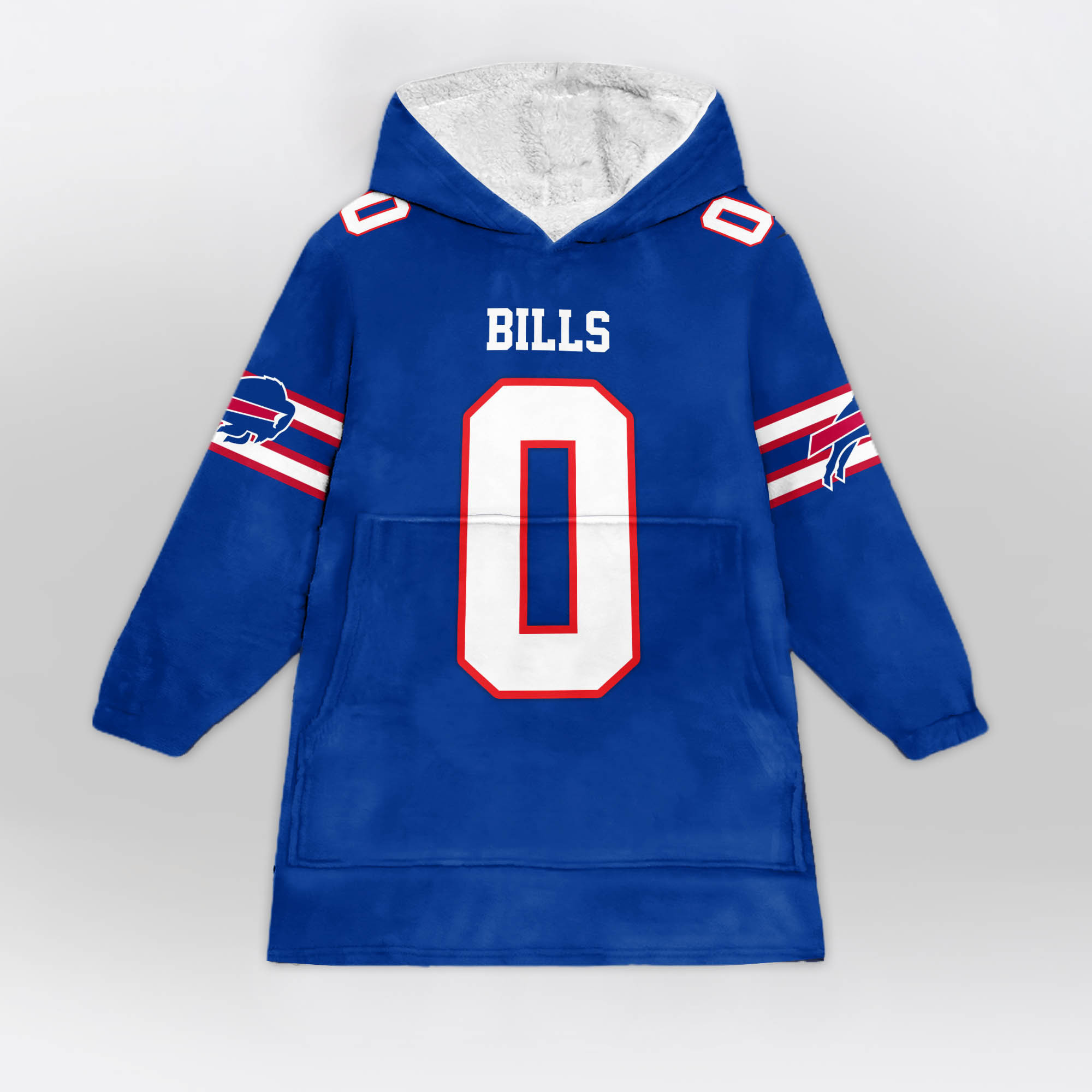 Adult 0 Buffalo Football Unisex Blanket Hoodie