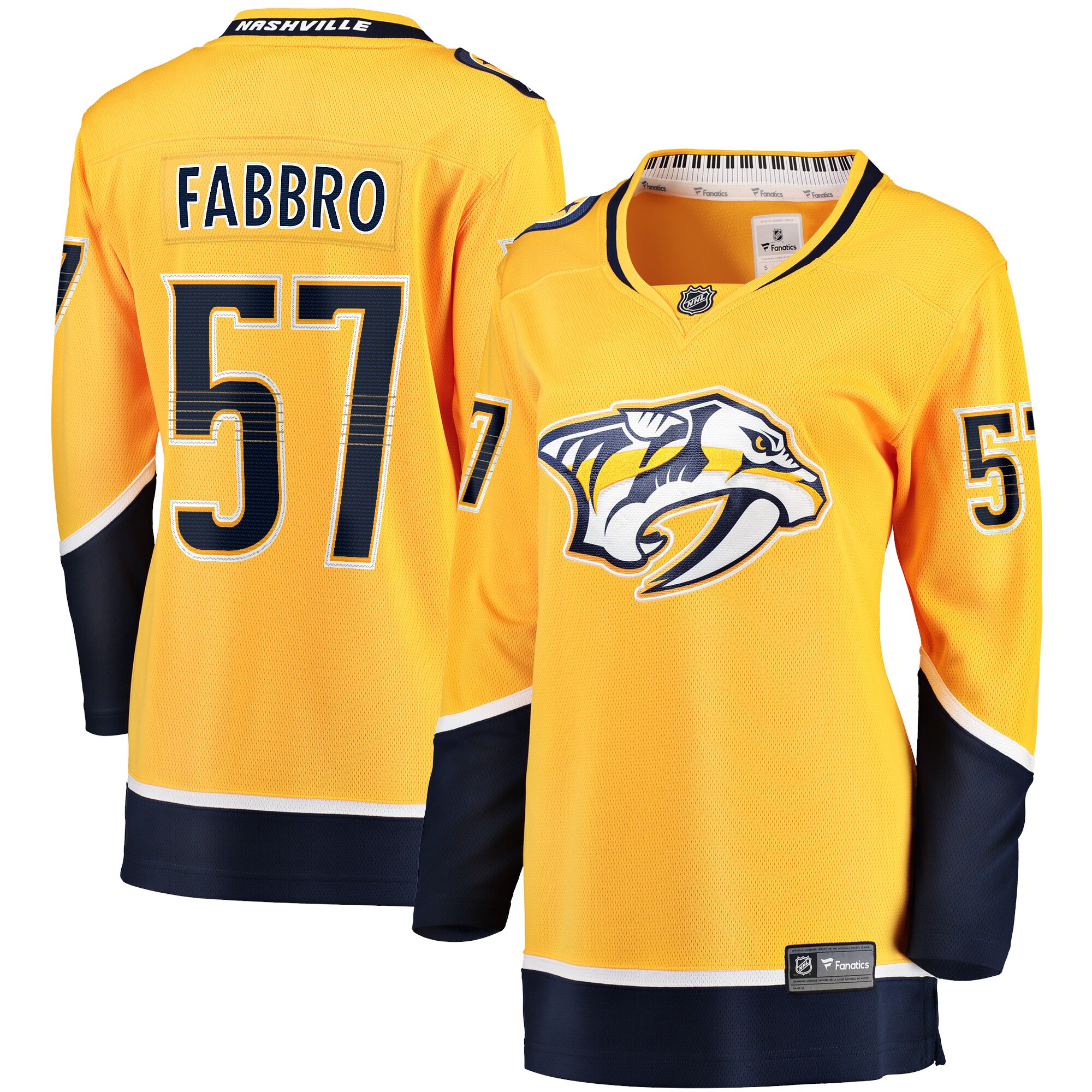 Dante Fabbro Nashville Predators Women's Home Breakaway Player Jersey - Gold