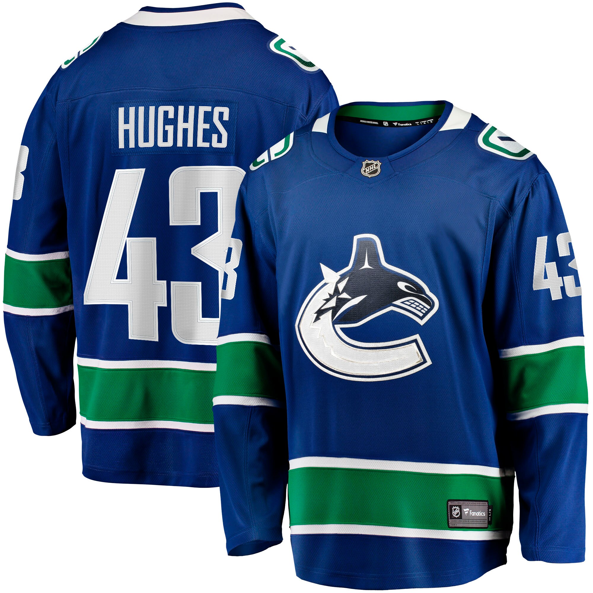 Quinn Hughes Vancouver Canucks Home Breakaway Jersey - Blue