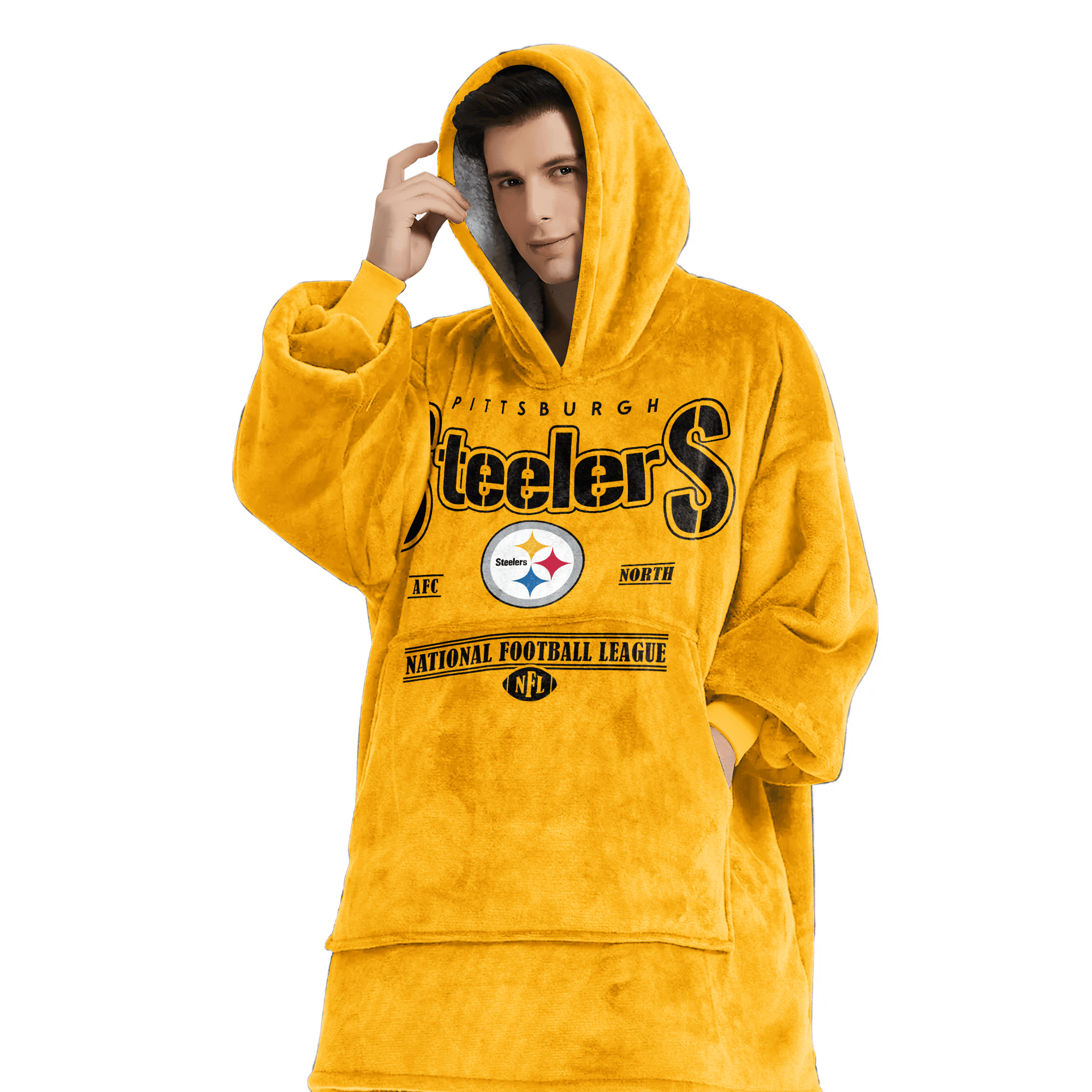 Adult Terrible Towel Pittsburgh Football Unisex Blanket Hoodie