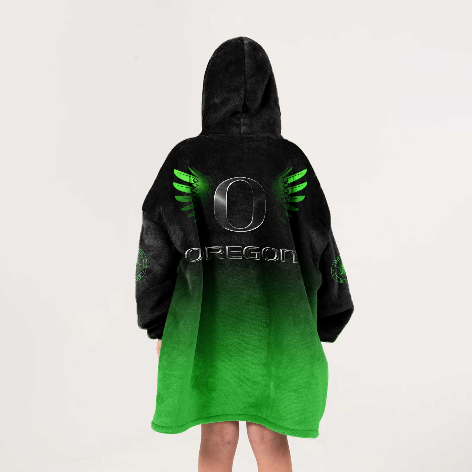 Kid Oregon Football Unisex Blanket Hoodie