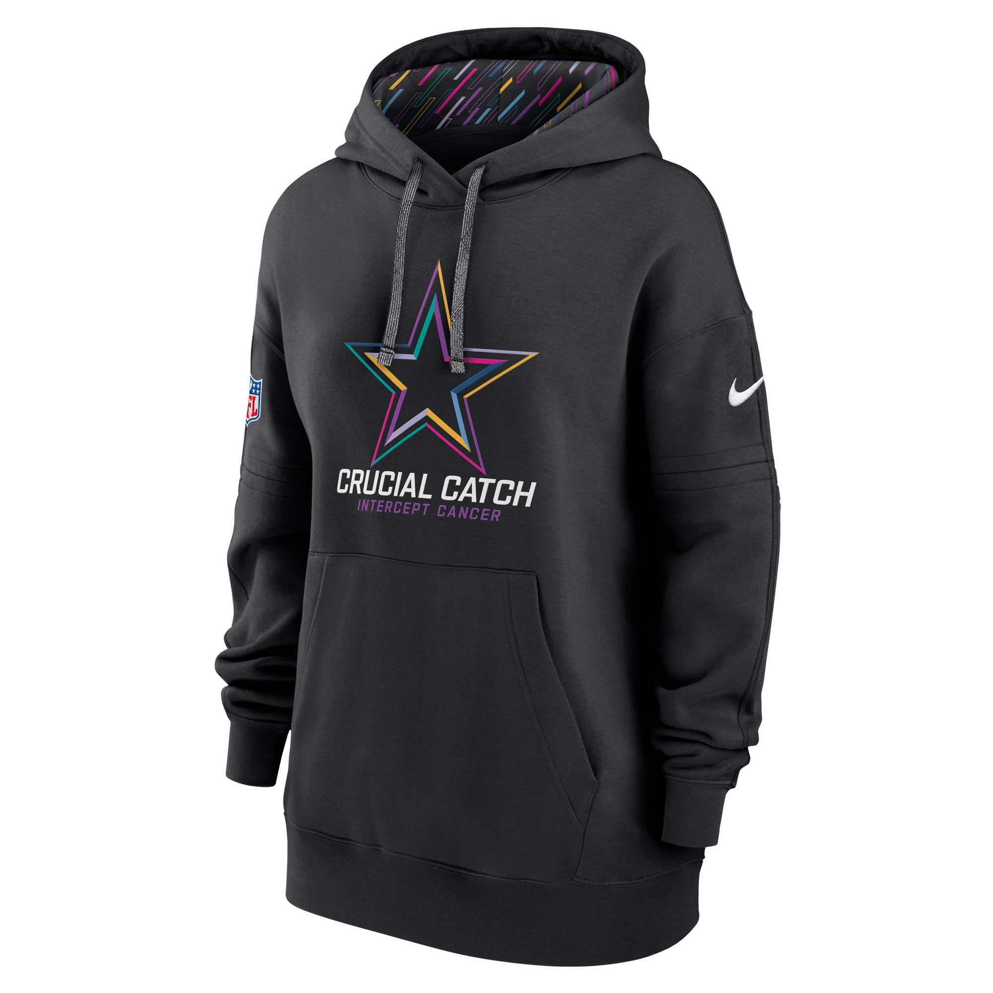 Women's  Black Dallas Cowboys 2024 NFL Crucial Catch Club Pullover Hoodie
