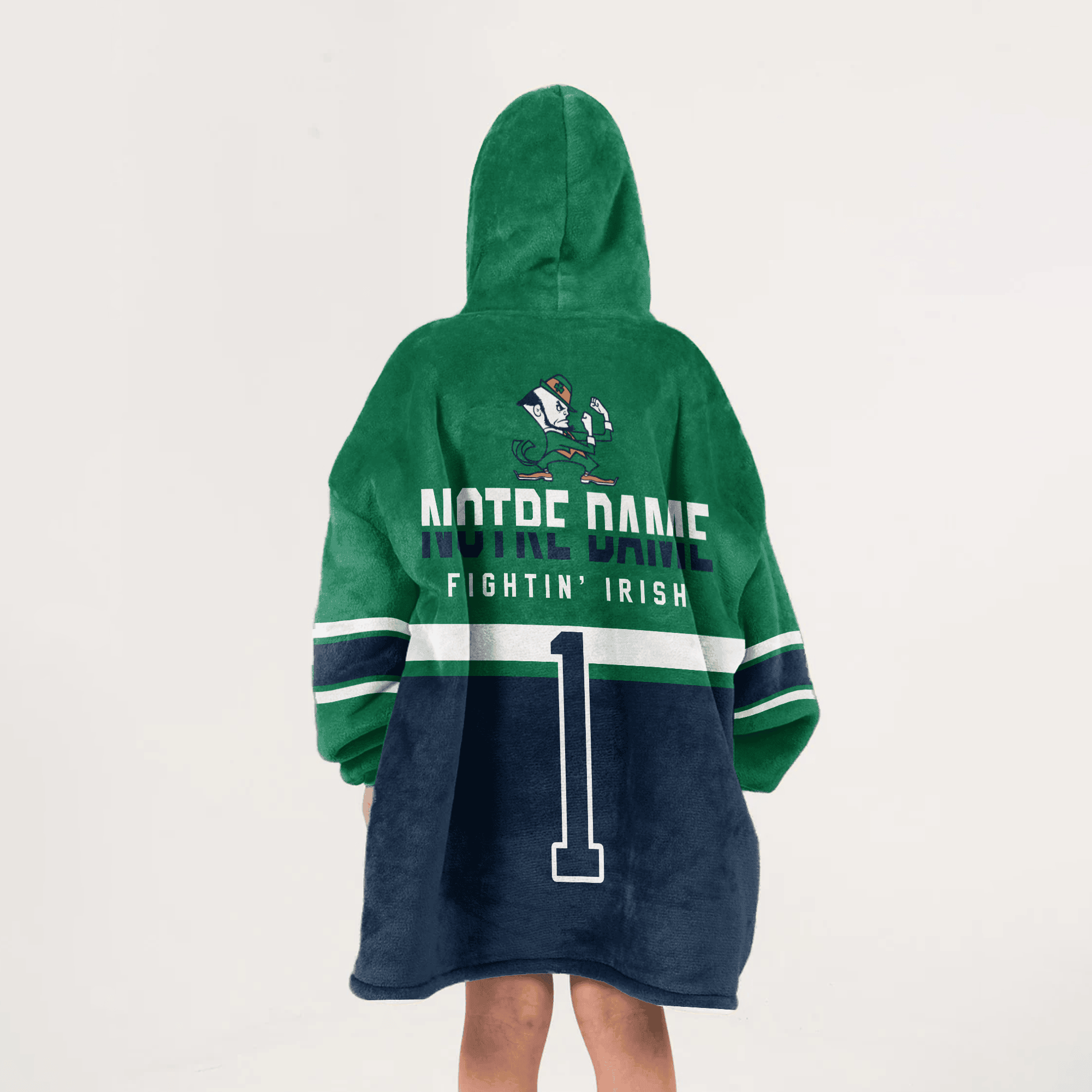 Kid 1 Notre Dame Football Unisex Blanket Hoodie