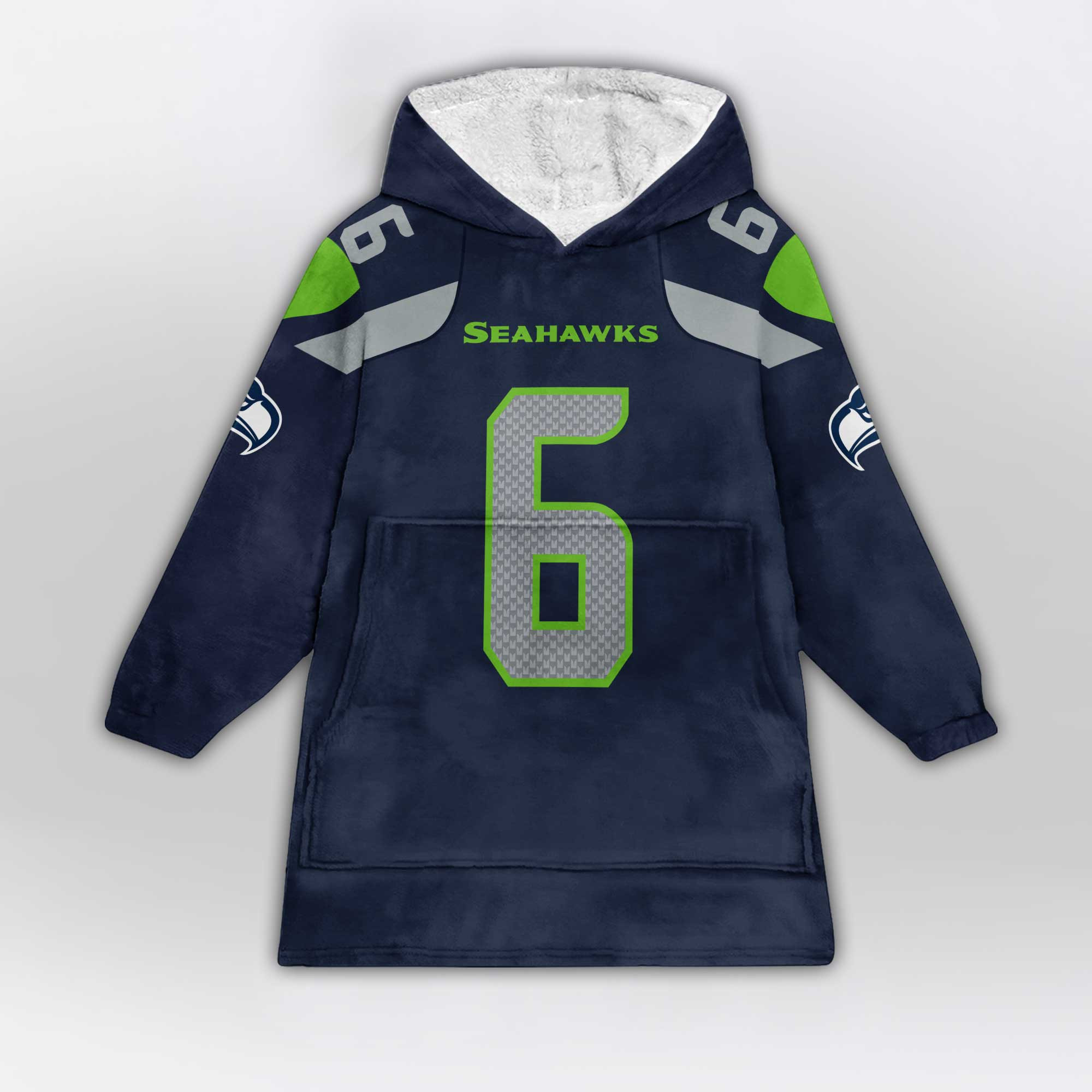 Kid 6 Seattle Football Unisex Blanket Hoodie
