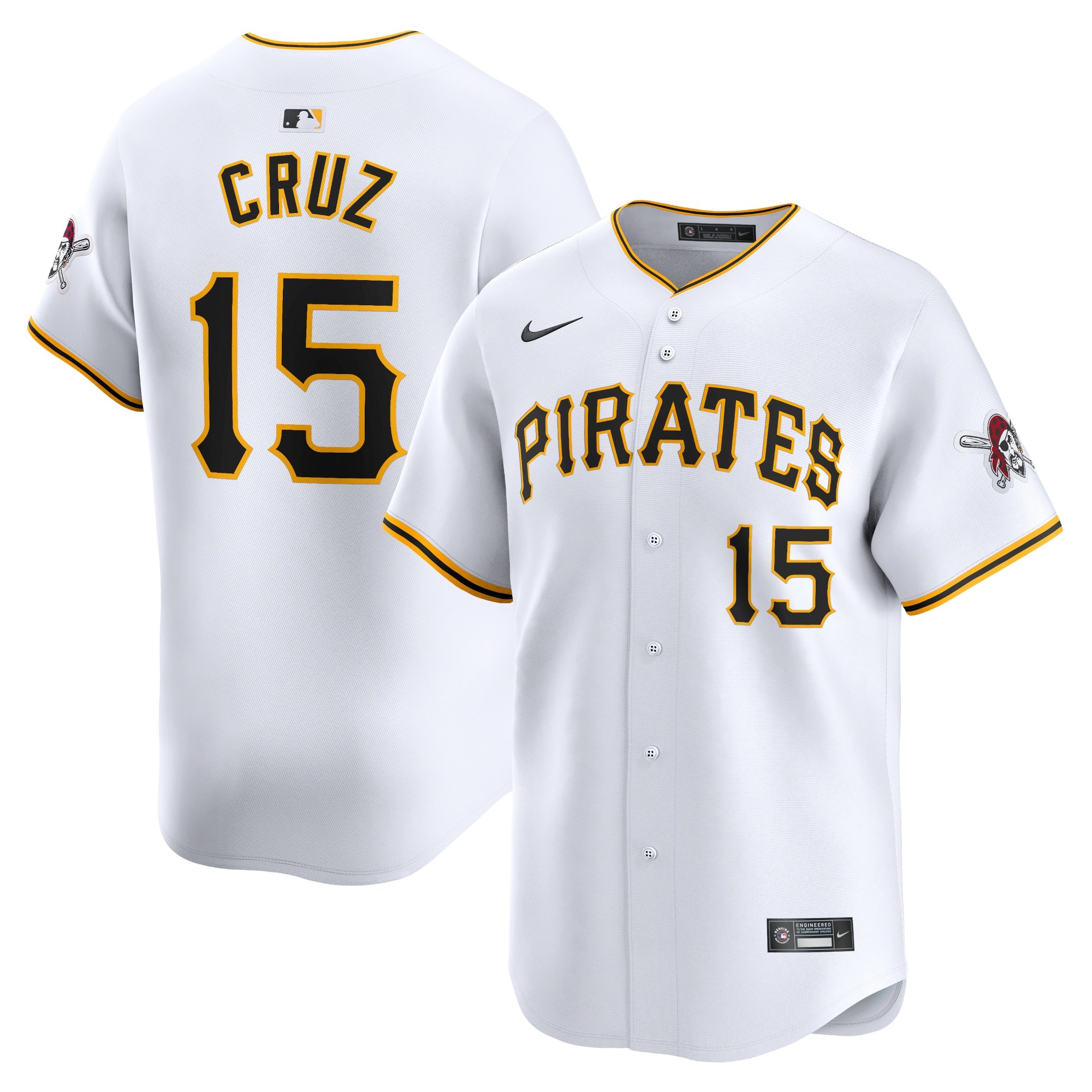 Men's Pittsburgh Pirates Oneil Cruz  White Home Limited Player Jersey