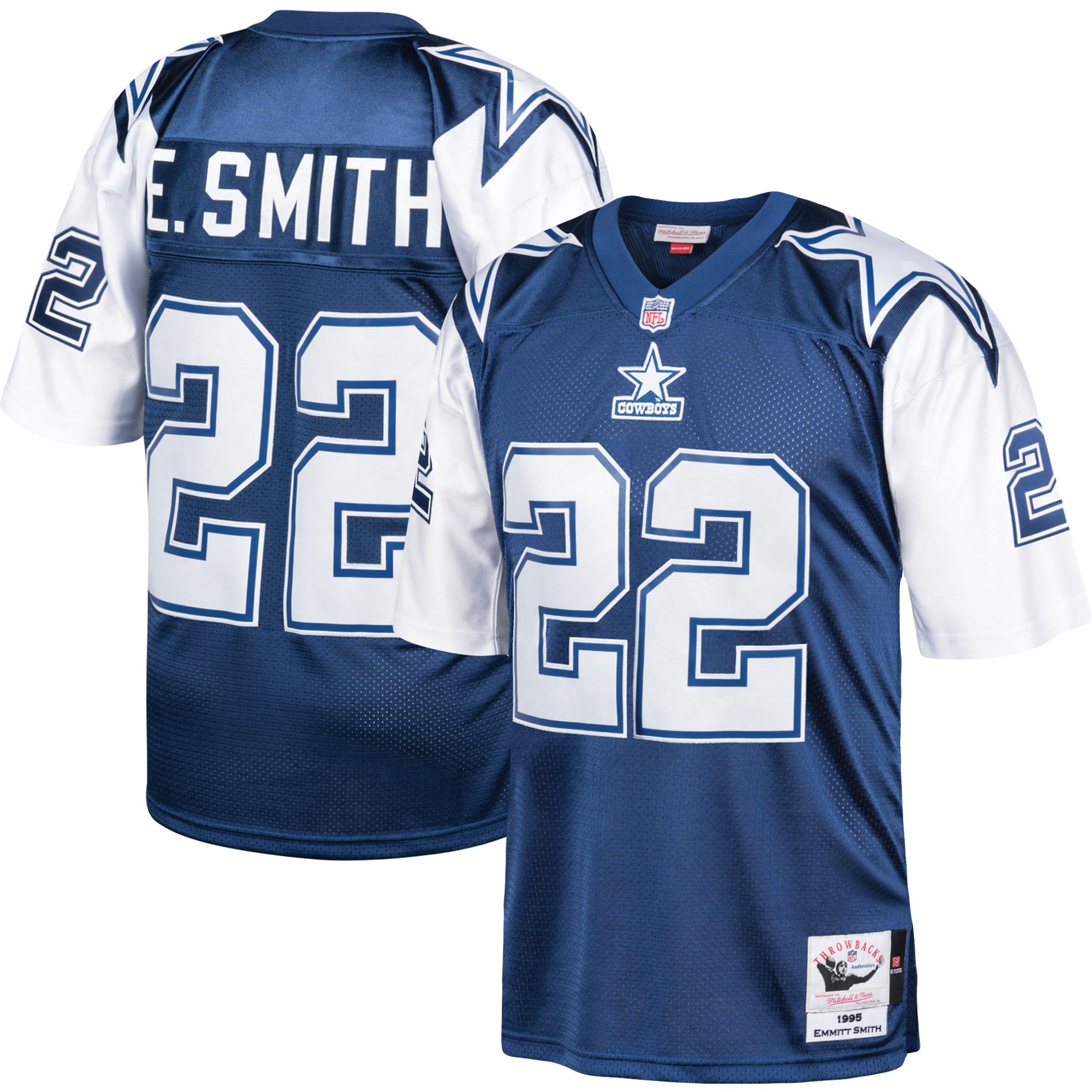 Emmitt Smith Dallas Cowboys  1995 Authentic Retired Player Jersey - Navy/White