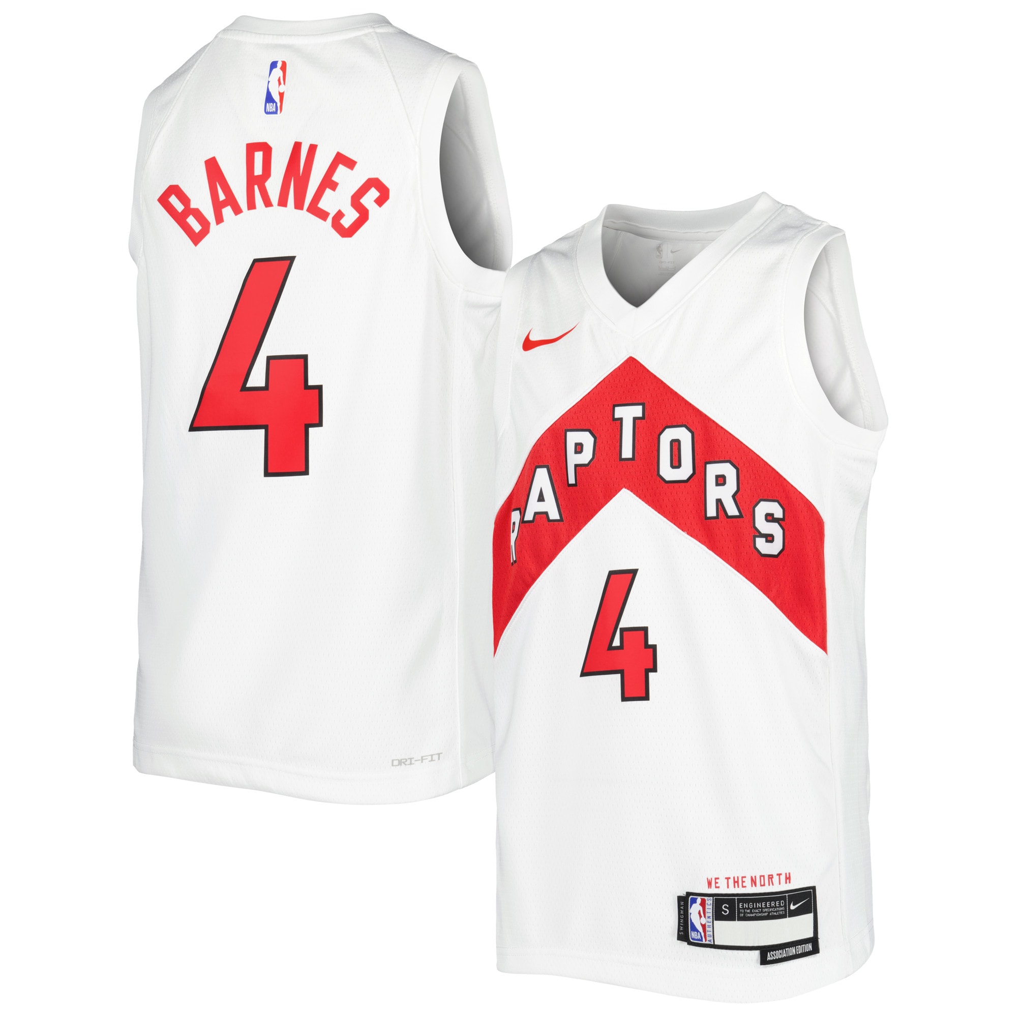Scottie Barnes Toronto Raptors Youth 2021/22 Swingman Player Jersey White - Association Edition