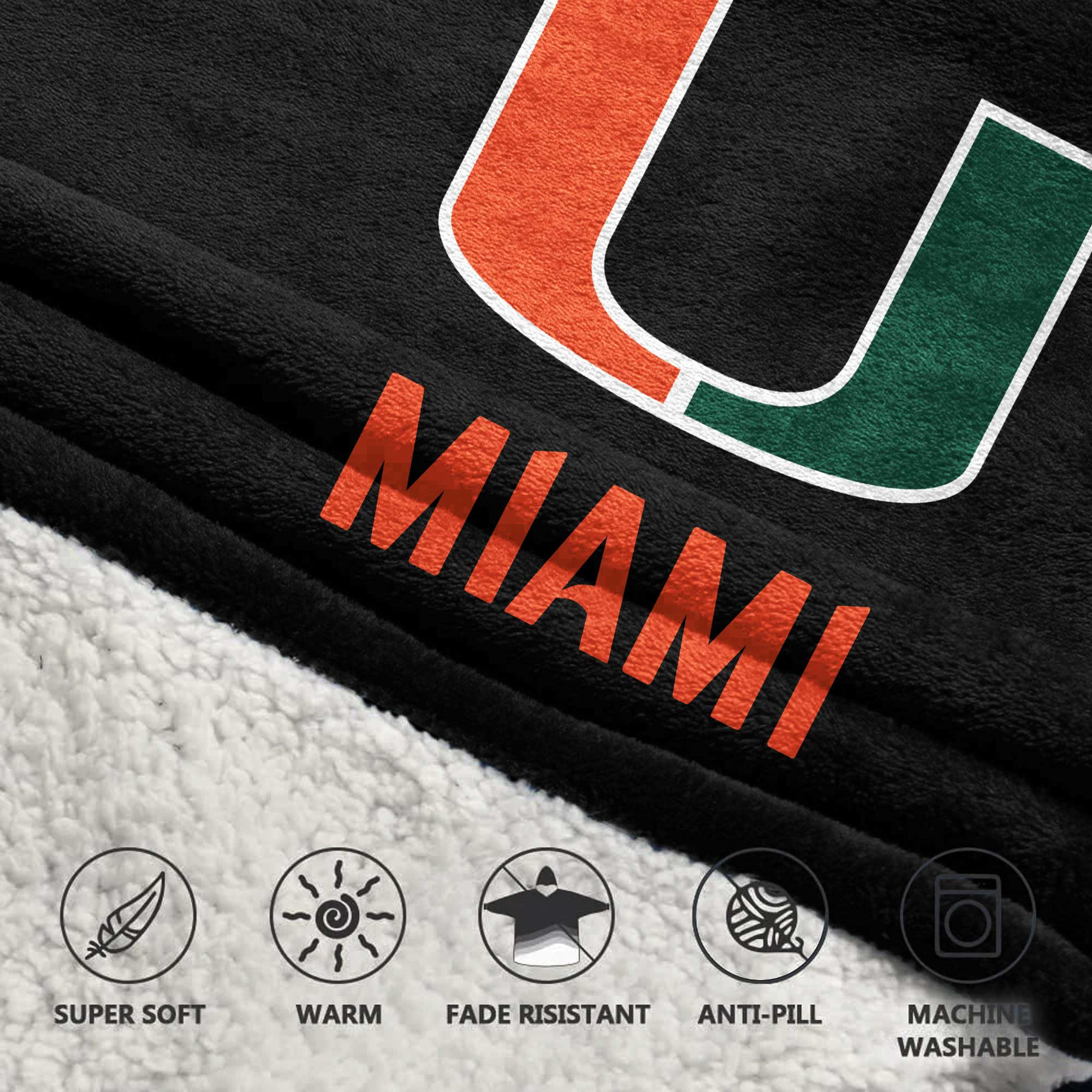 Adult #1 Miami Football Unisex Blanket Hoodie