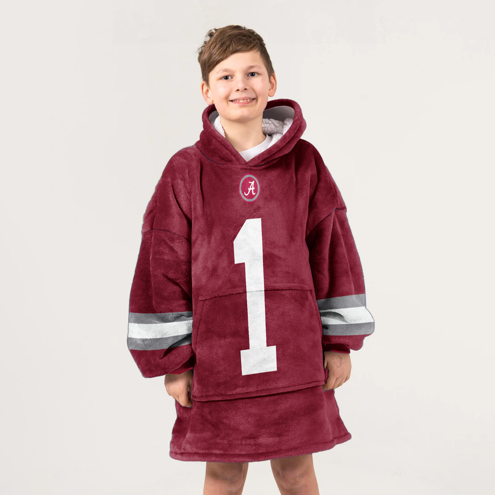 Adult #1 Alabama Football Unisex Blanket Hoodie