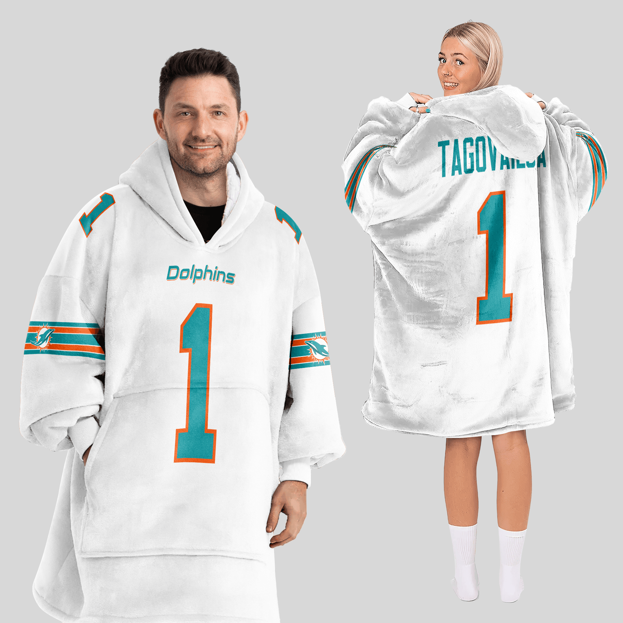 Adult 1 Miami Football Unisex Blanket Hoodie