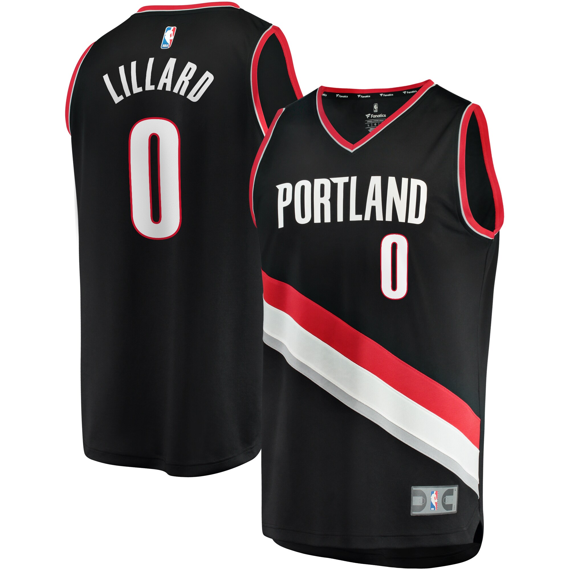 Damian Lillard Portland Trail Blazers  Youth 2020/21 Fast Break Player Jersey - Black - Icon Edition
