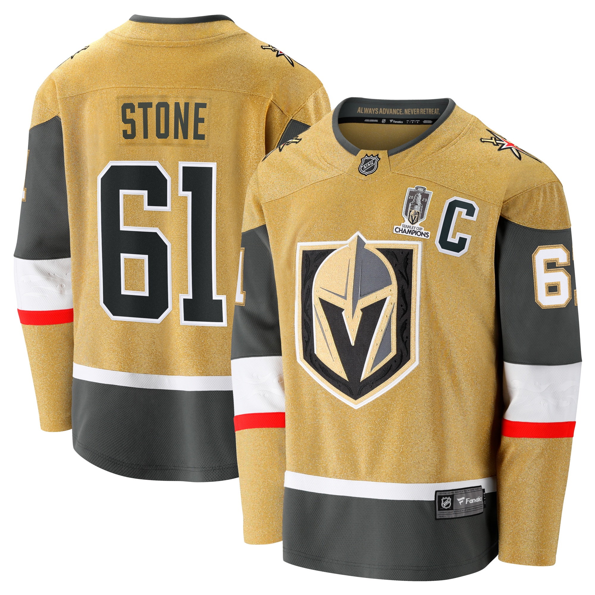 Mark Stone Vegas Golden Knights 2023 Stanley Cup Champions Home Breakaway Player Jersey - Gold