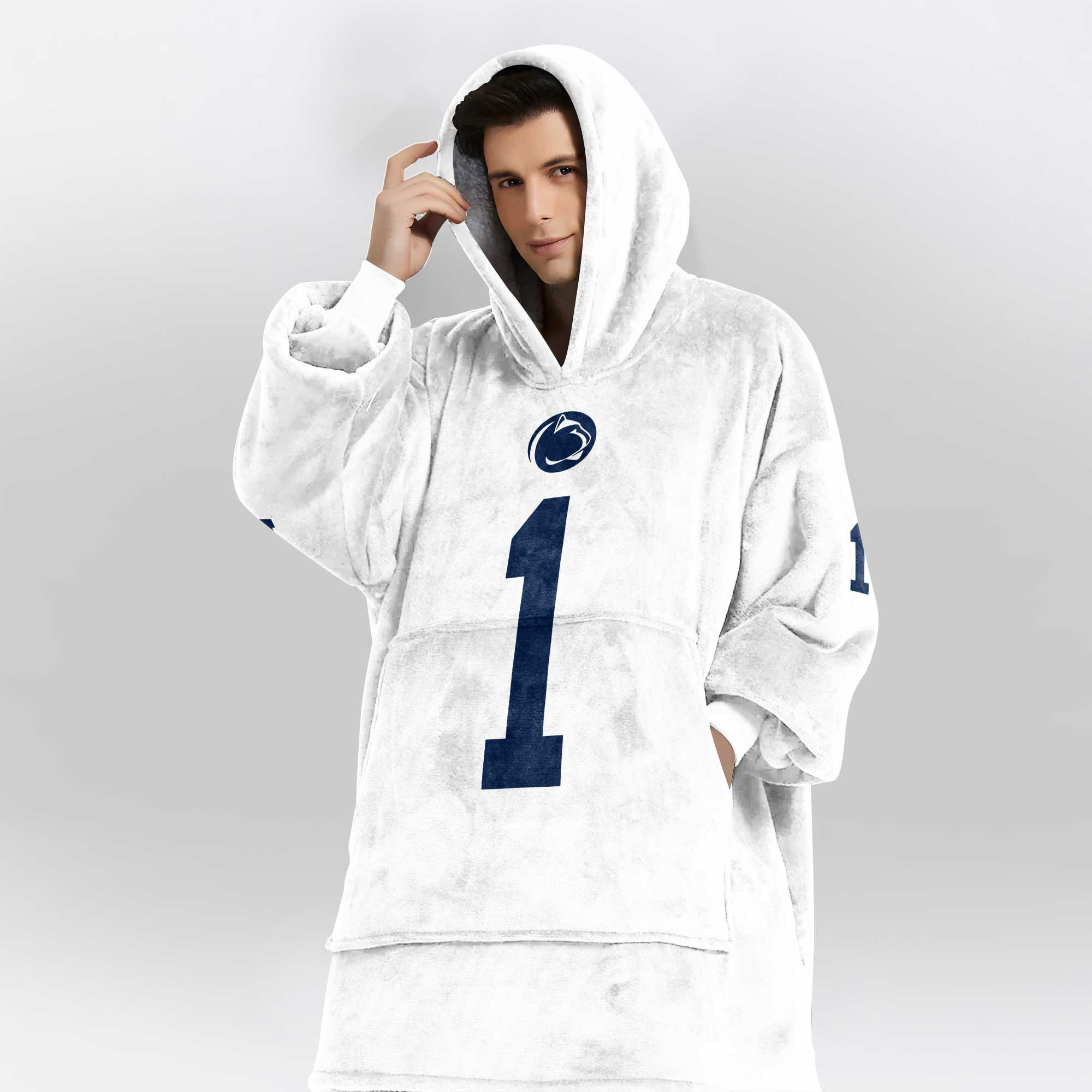Adult #1 Penn State Football Unisex Blanket Hoodie
