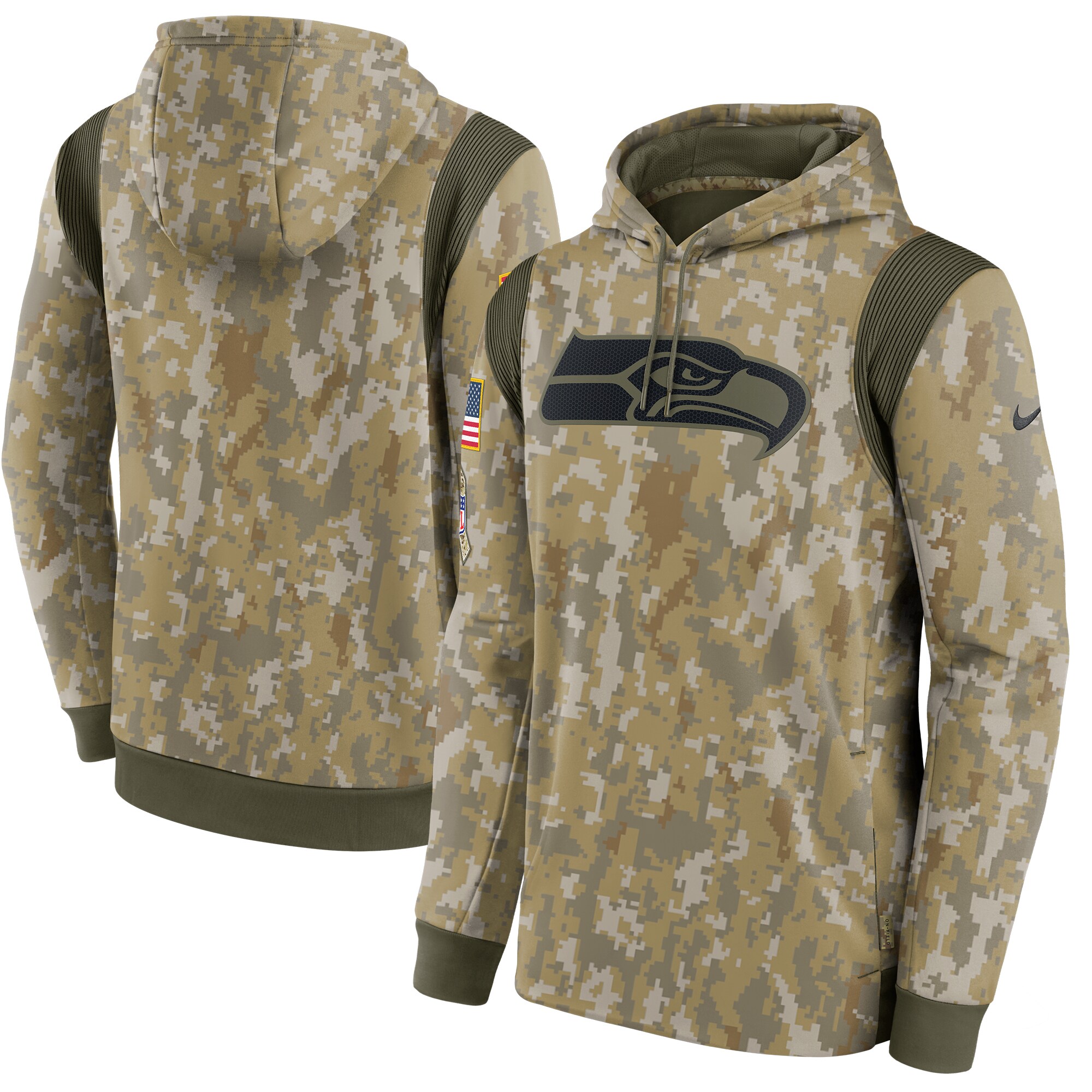 Seattle Seahawks Salute To Service Therma Performance Pullover Hoodie - Camo