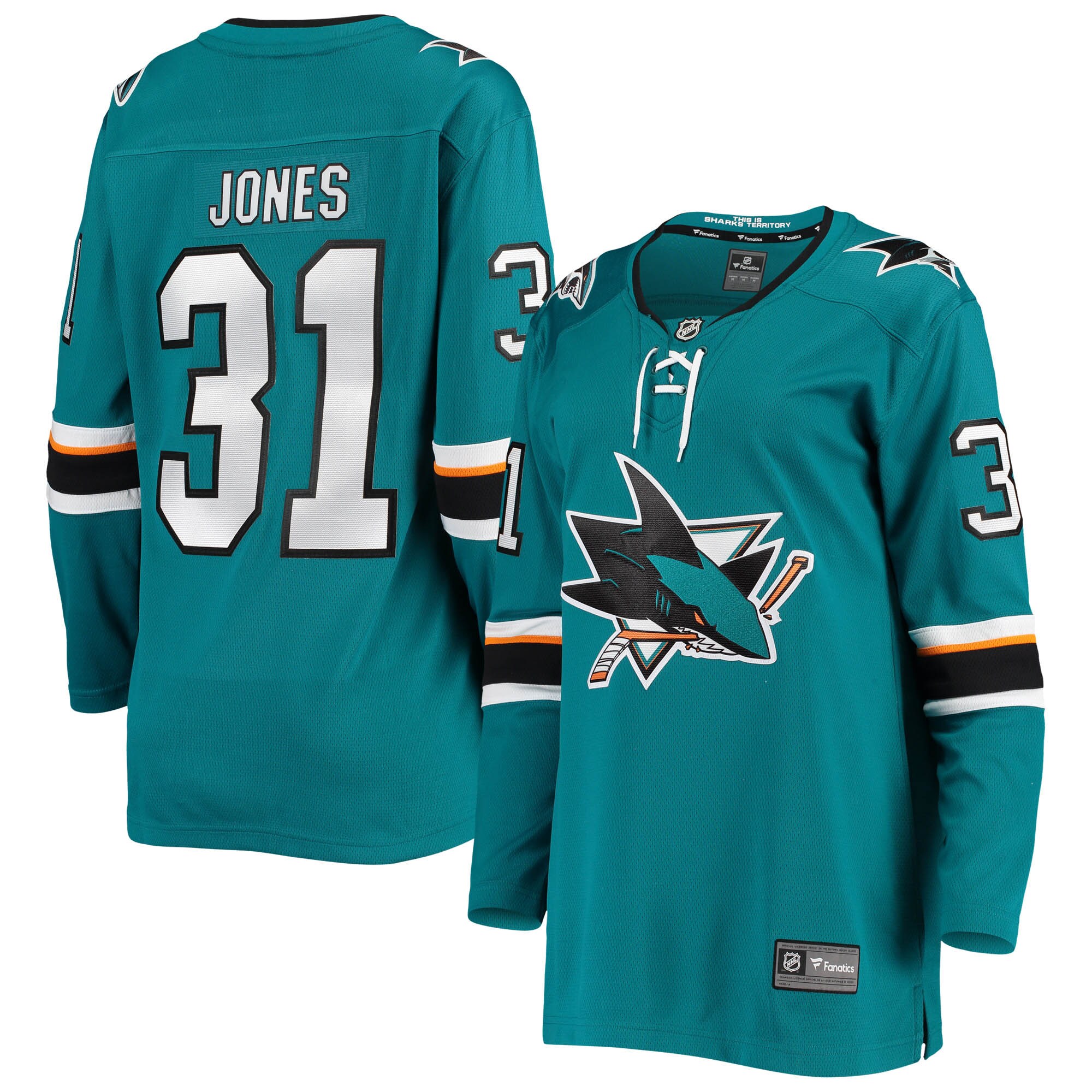 Martin Jones San Jose Sharks Women's Breakaway Home Team Player Jersey - Teal
