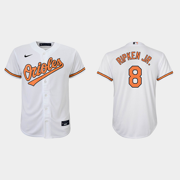 Men's Baltimore Orioles #8 Cal Ripken Jr. White Home  MLB Jersey