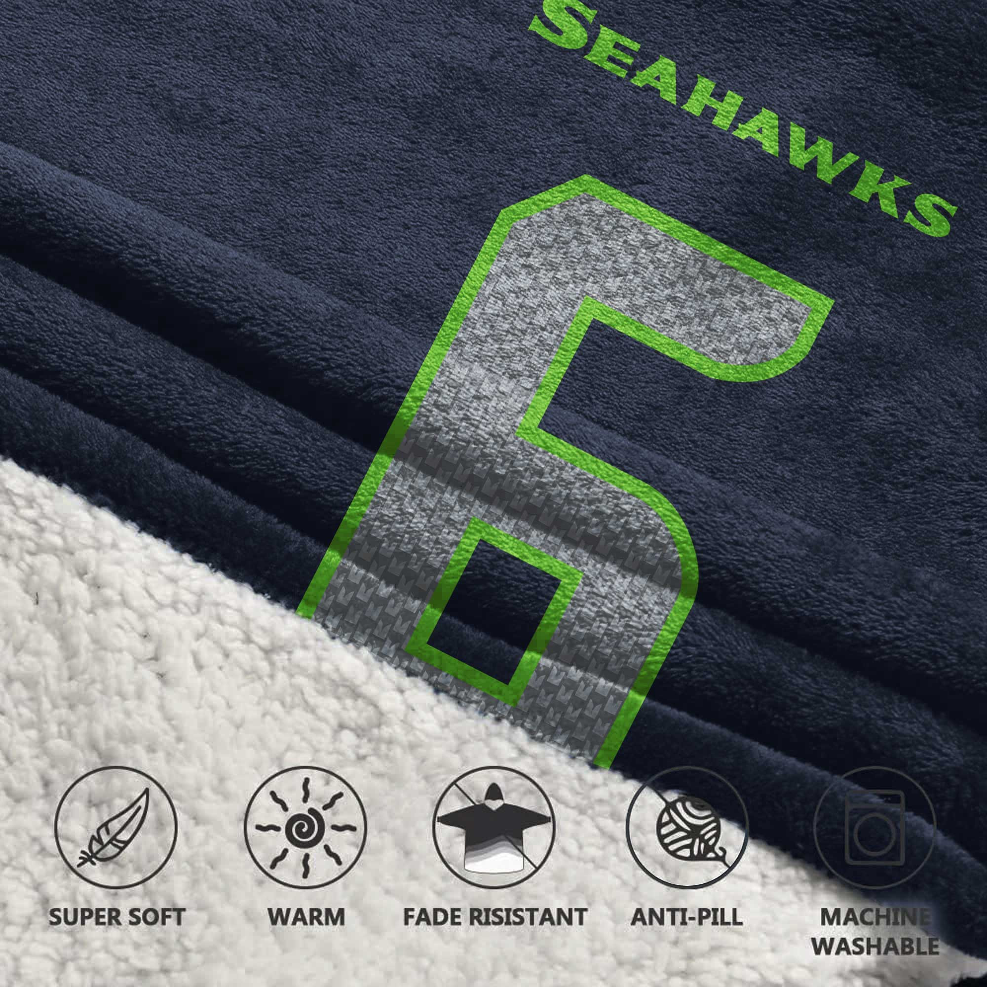 Kid 6 Seattle Football Unisex Blanket Hoodie