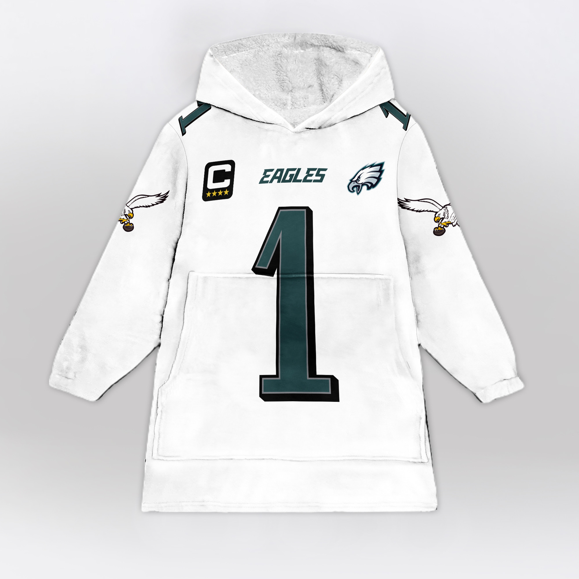 Adult Captain 1 Philadelphia Football Unisex Blanket Hoodie