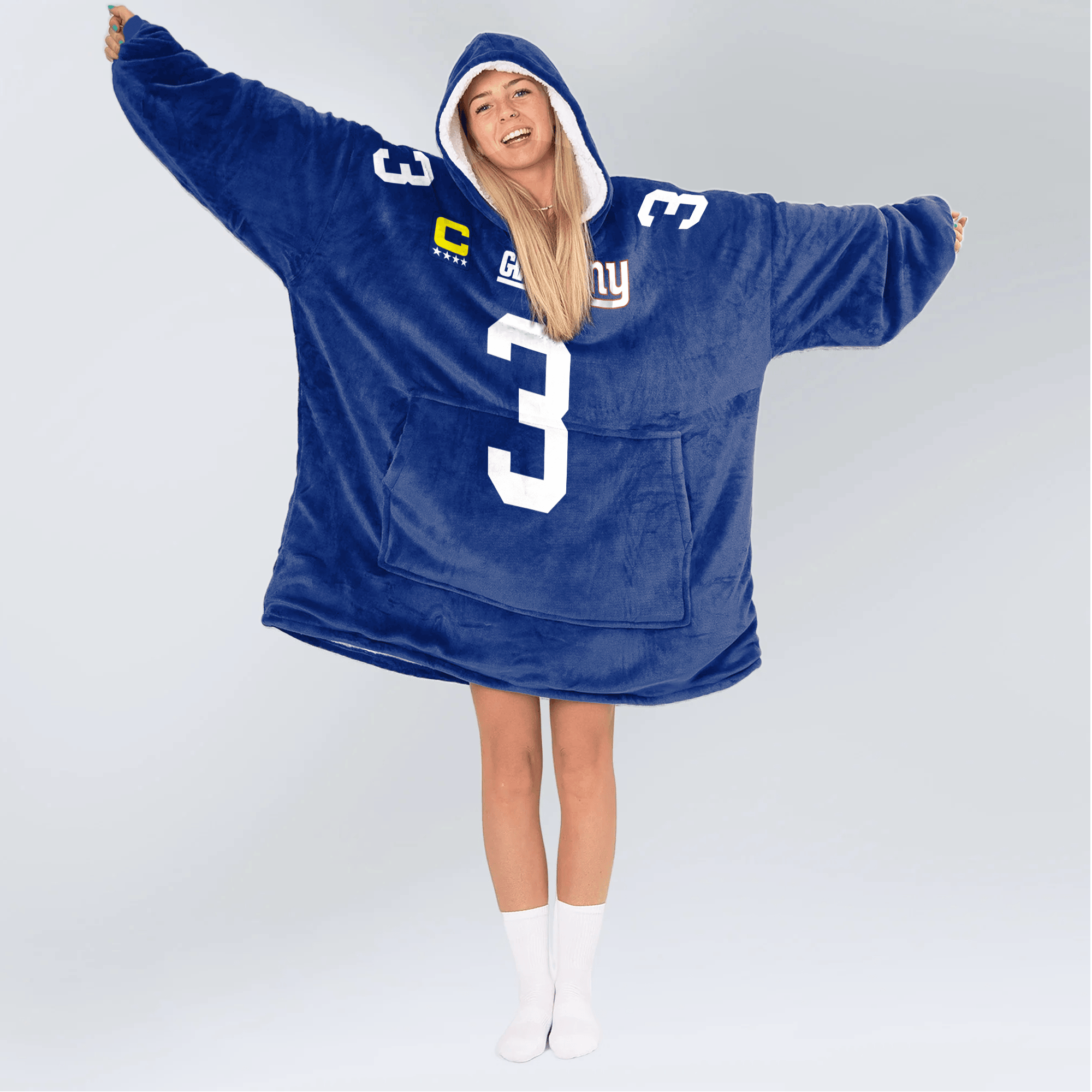 Adult R.W 3 Captain New York G Football Unisex Blanket Hoodie