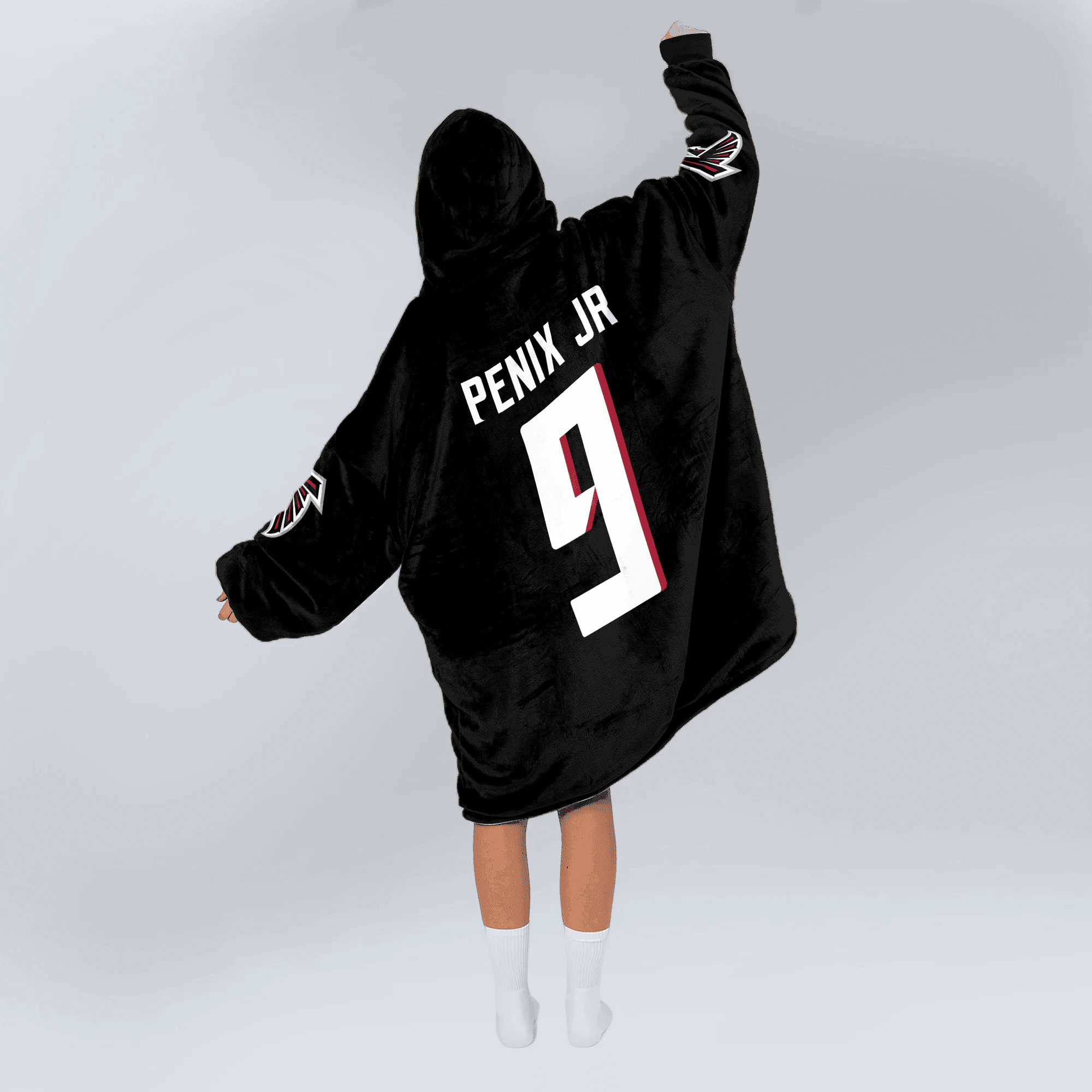 Adult 9 Atlanta Football Unisex Blanket Hoodie