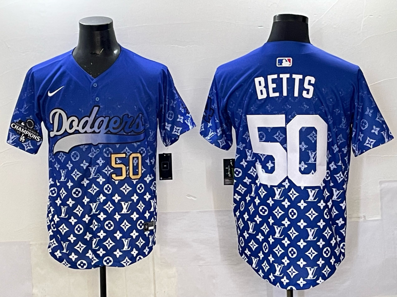 Men's #50 Mookie Betts Los Angeles Dodgers 2025 Custom Cool Jersey