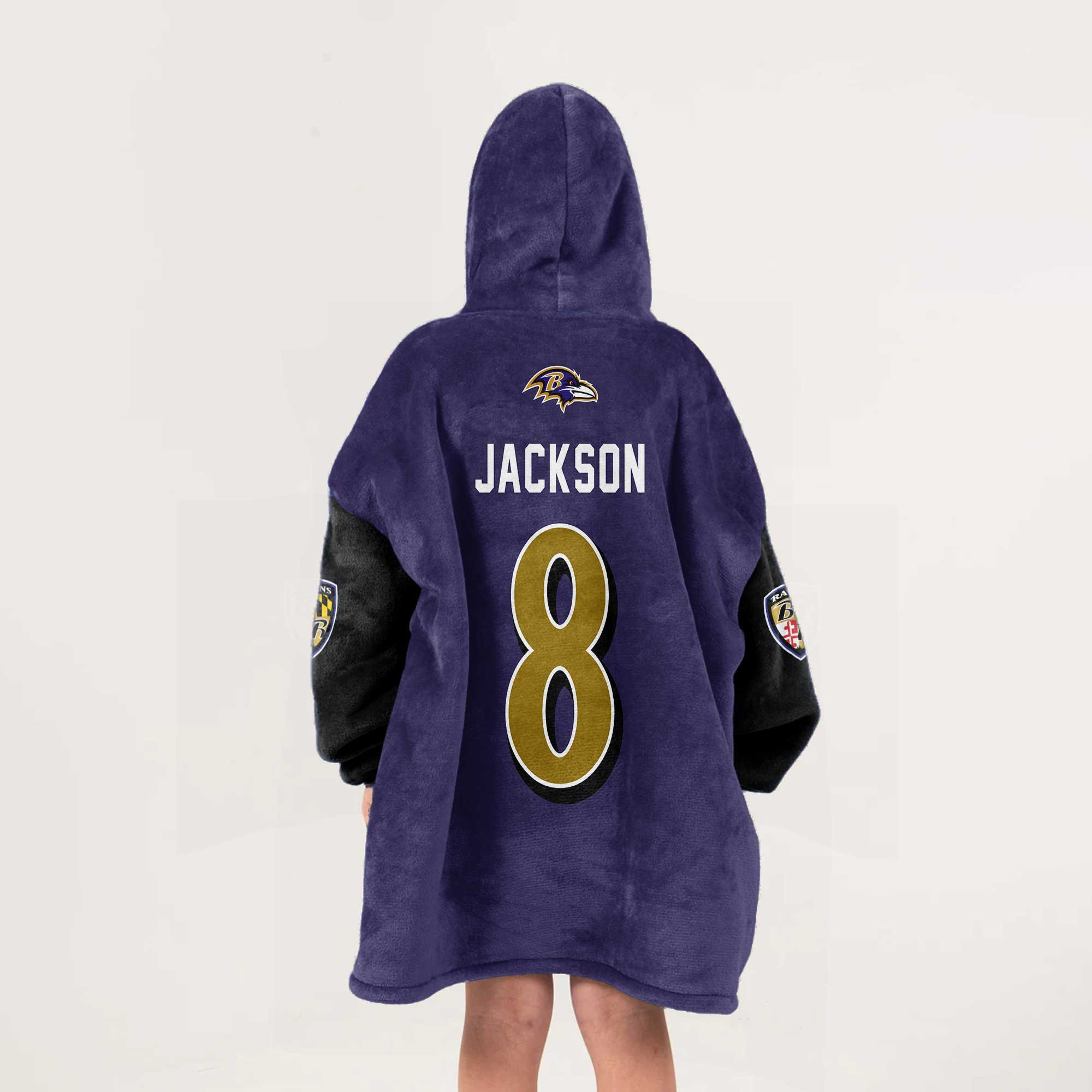 Adult 8 Baltimore Football Unisex Blanket Hoodie