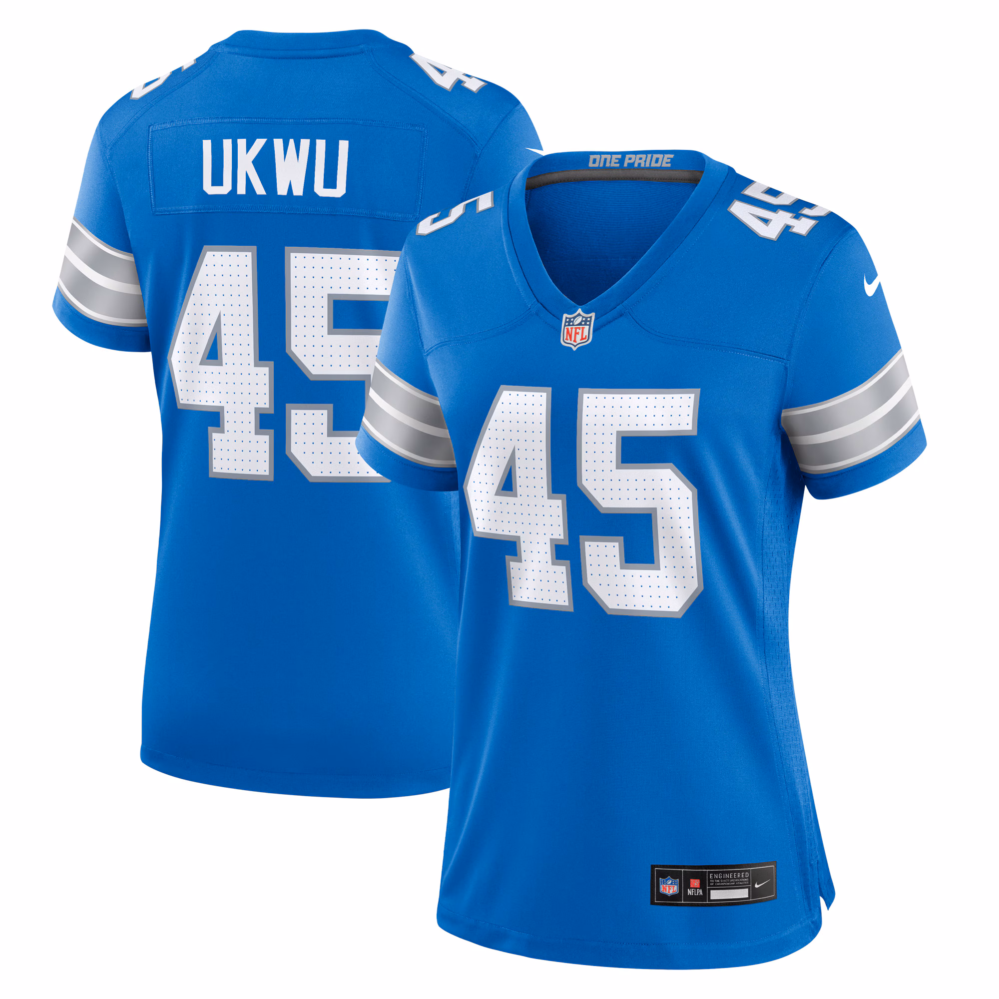 Isaac Ukwu Detroit Lions Women's Game Jersey -  Blue